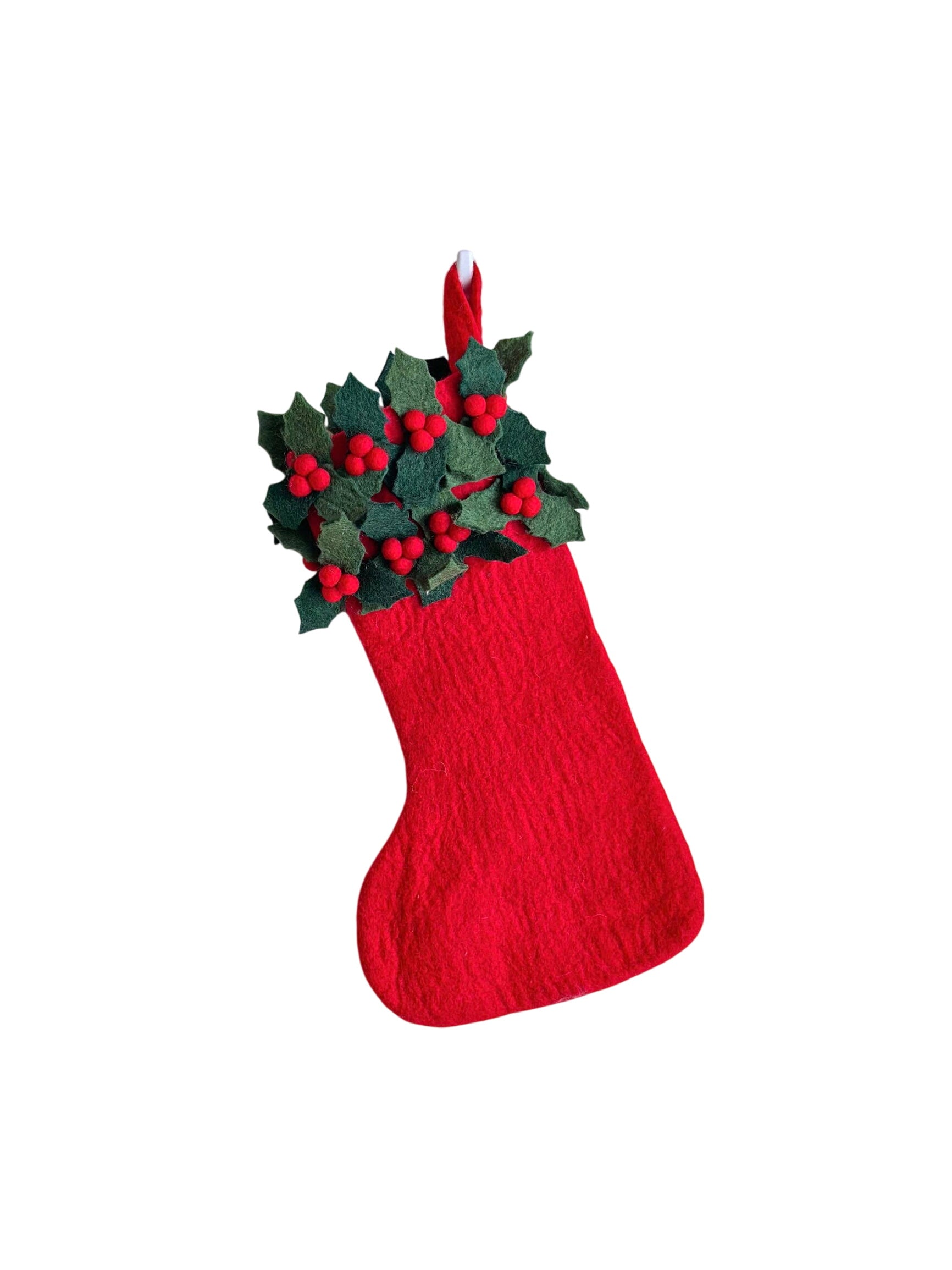 Felt Holly Christmas Stocking