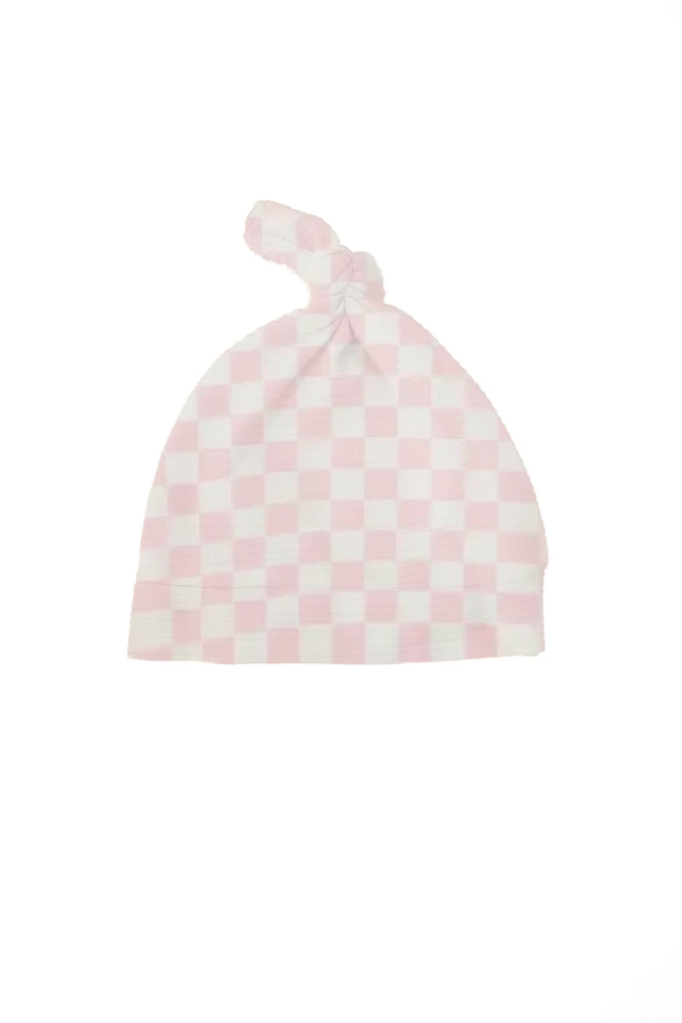 Sugar Pink Checkered Knotted Hat