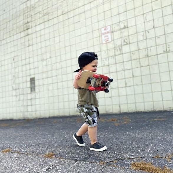 Toddler Perforated Slip On Water Sneakers in Black - Ello