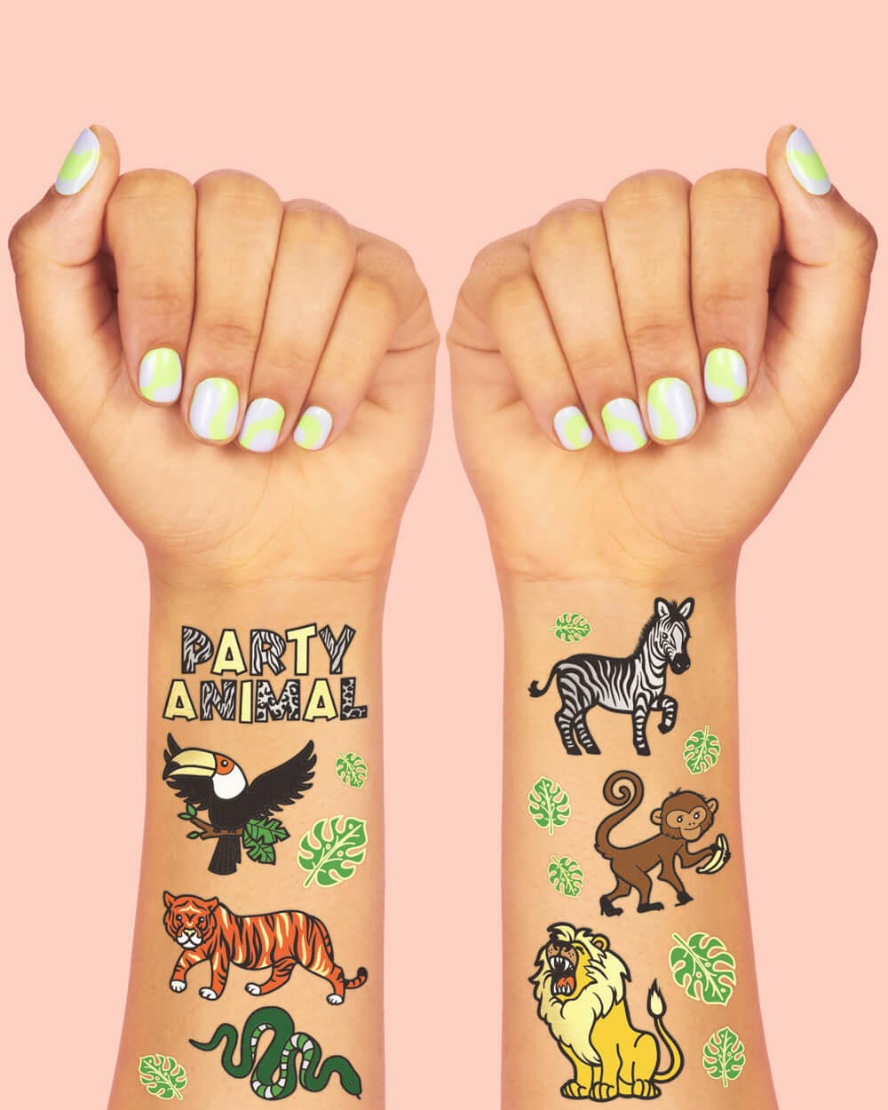Party Animal Tats - 30 Foil Temporary Tattoos