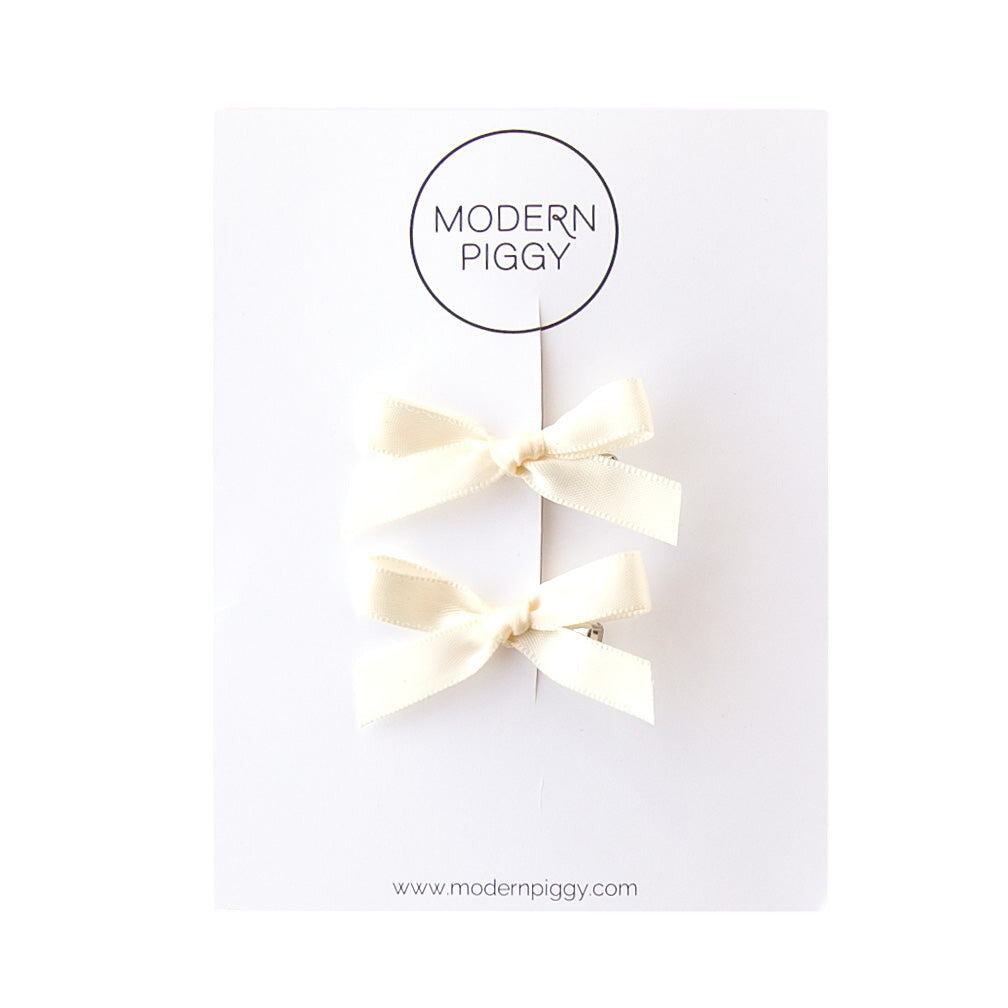 Ivory | Mini Ribbon Bow Set