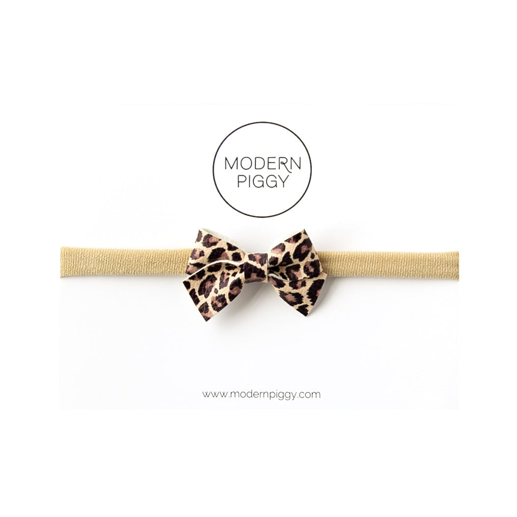 Leopard | Leather Baby Bow