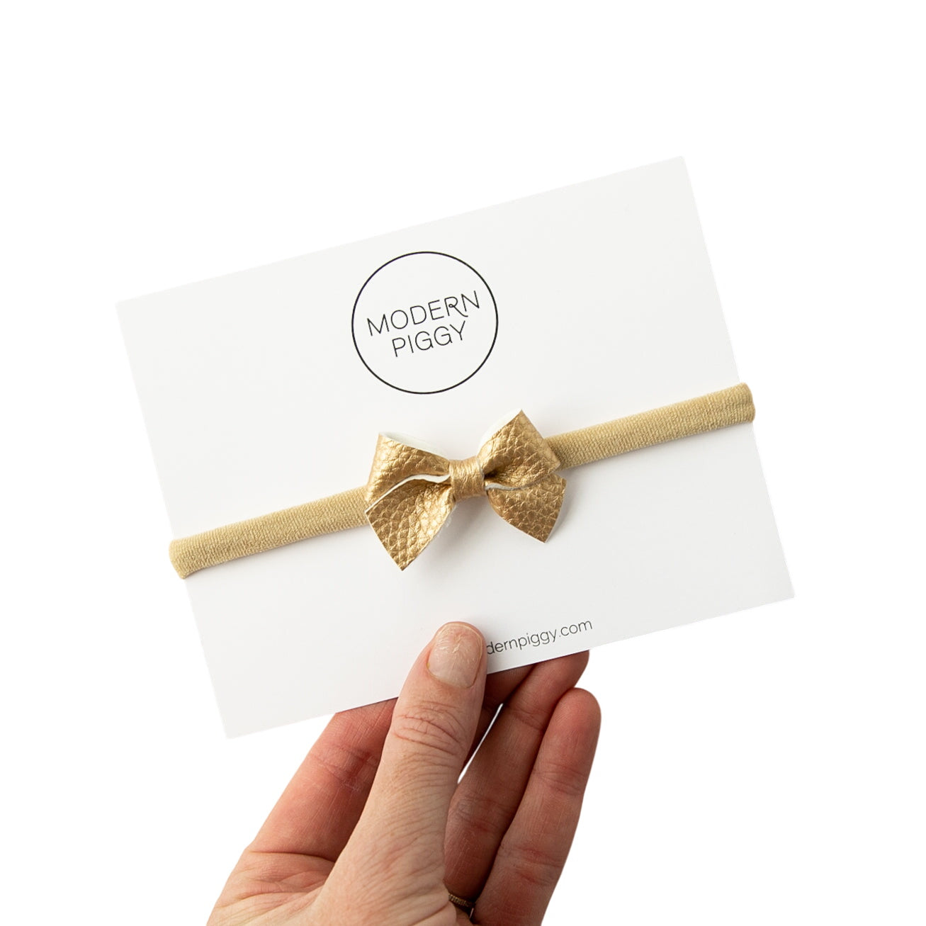 Gold | Leather Baby Bow