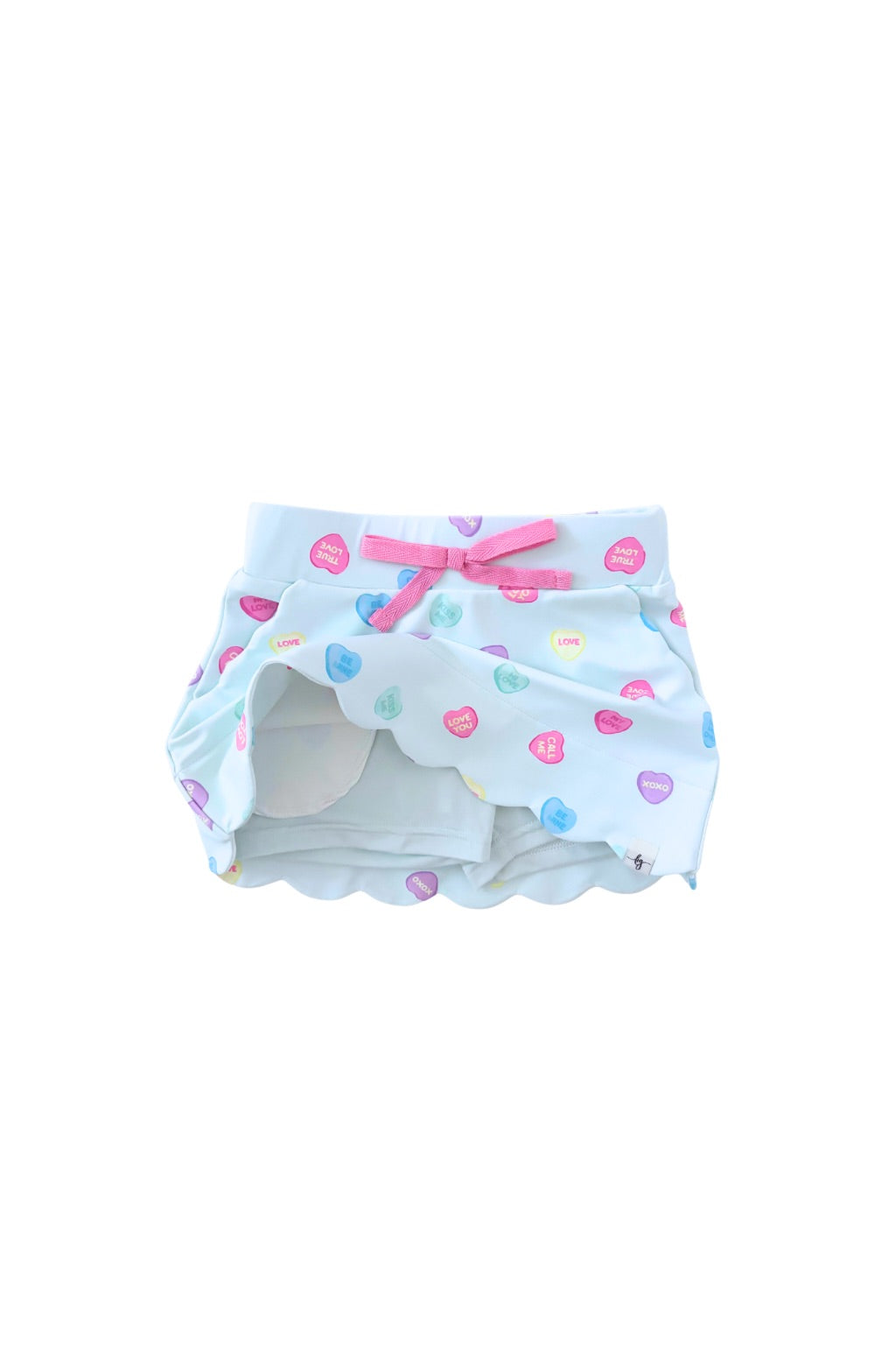 Candy Hearts Scallop Athletic Skort