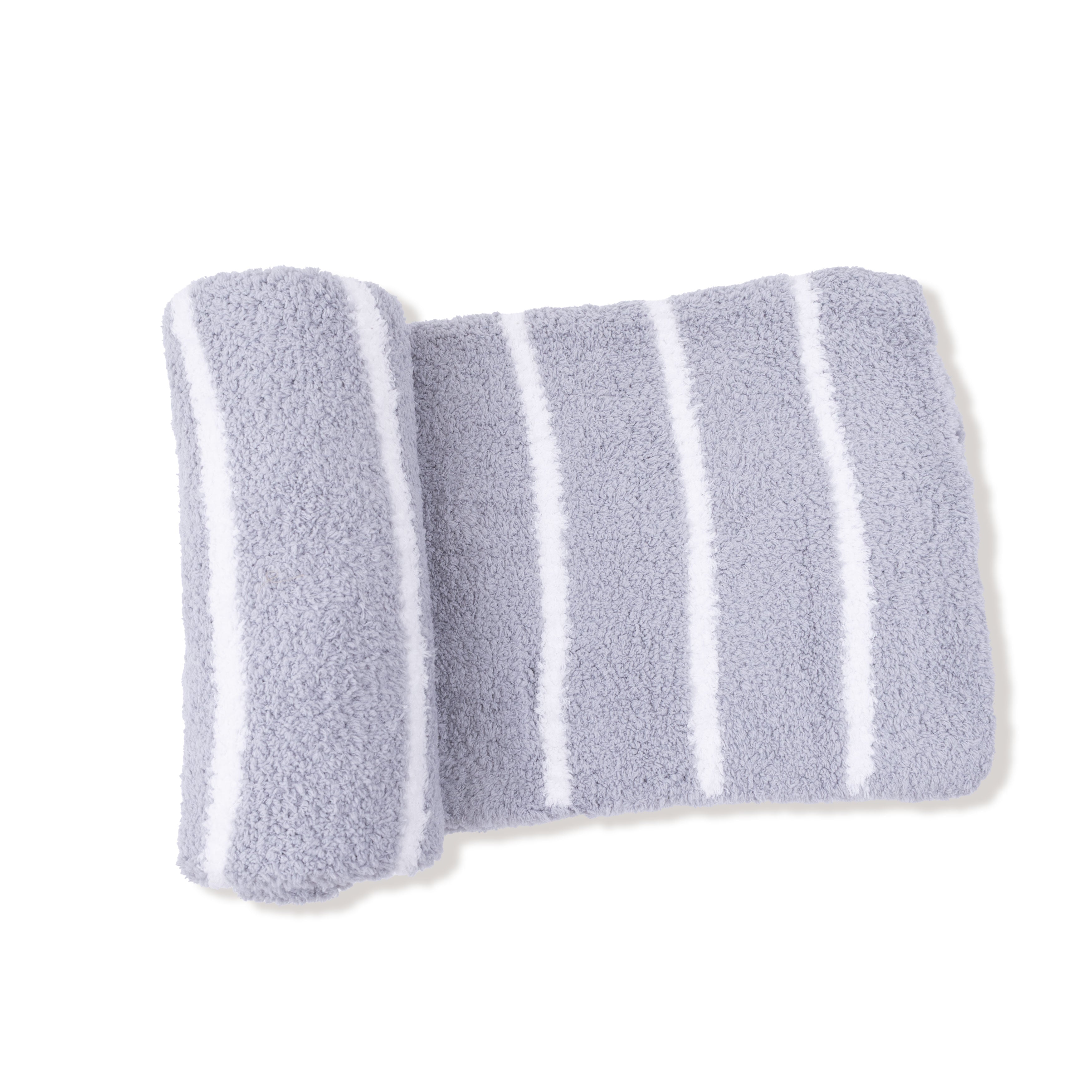 Chenille Blanket - Grey / Ivory