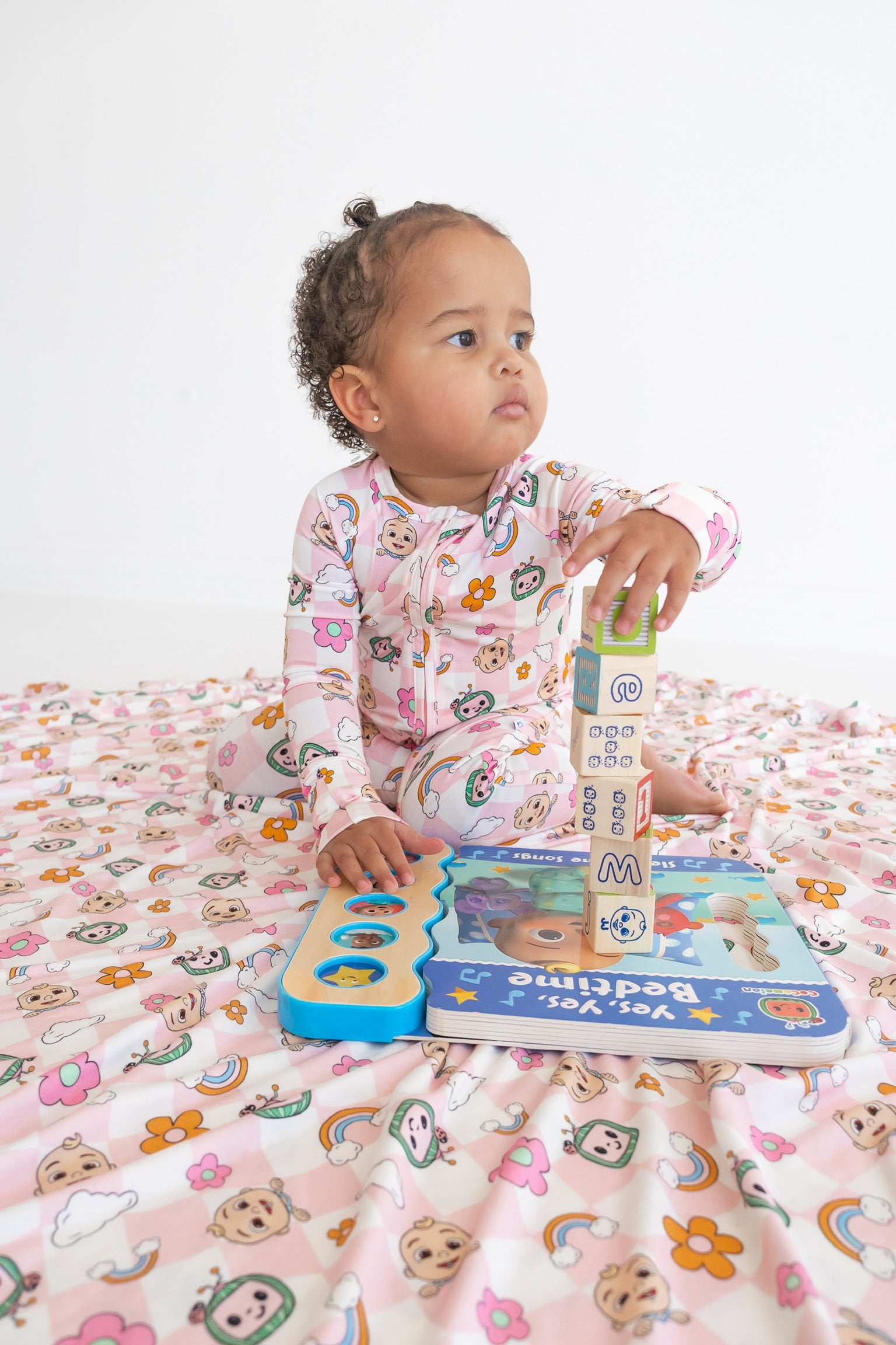 Dream Big Little Co X Cocomelon Jj Rainbow Checkers Dream Romper