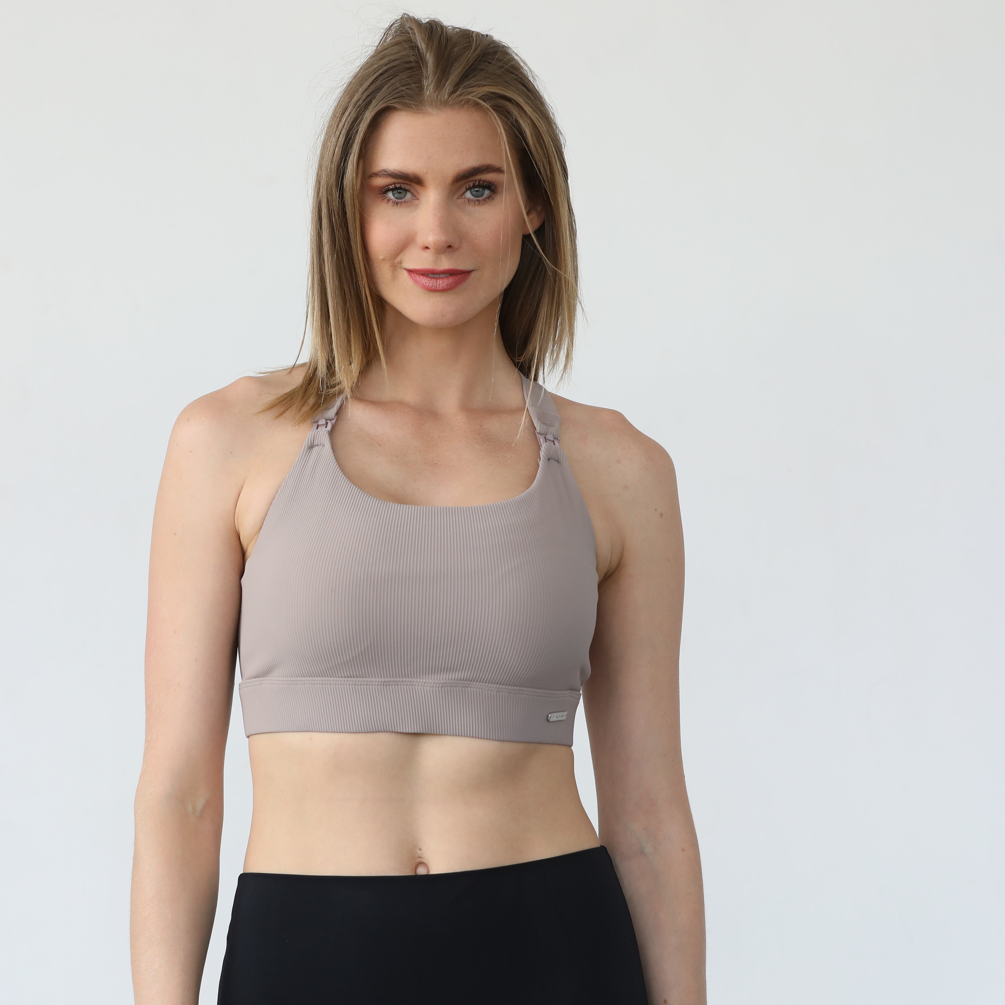 Venice 3 Ultimate Support Full Coverage Nursing & Pumping Sports Bra (ribbed Chai)