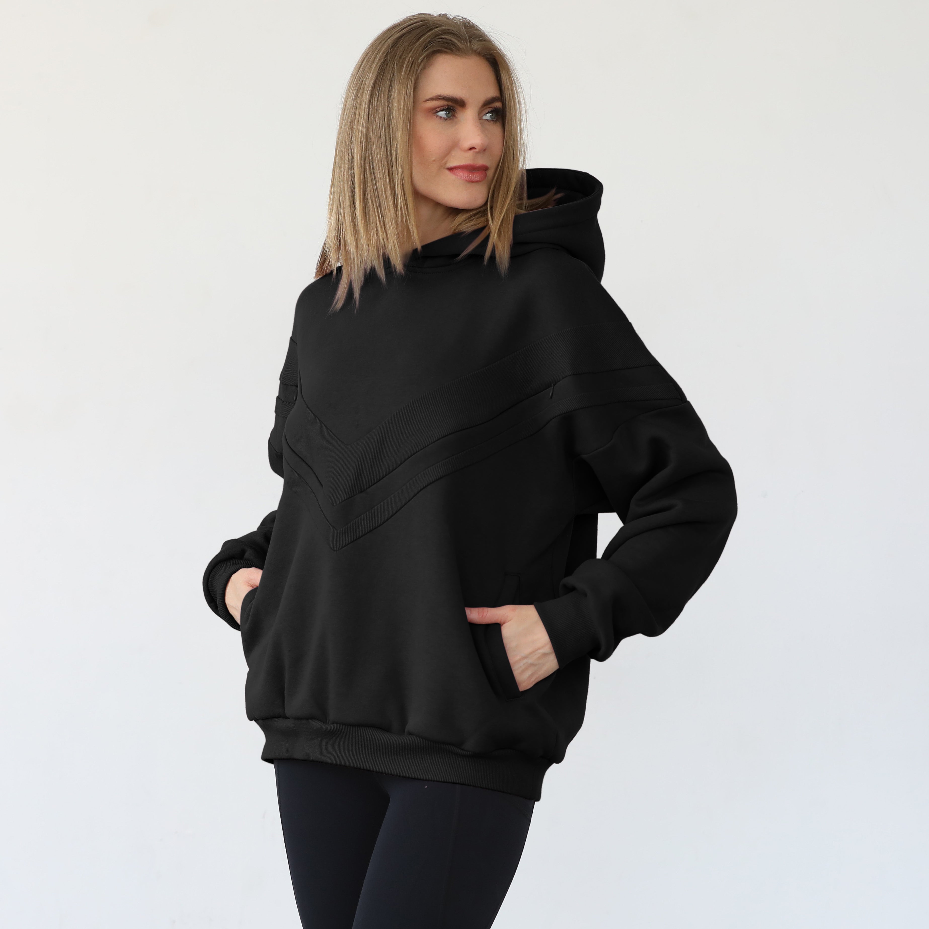 Isabella Ultra Soft Oversized Nursing & Pregnancy Hoodie (noir)
