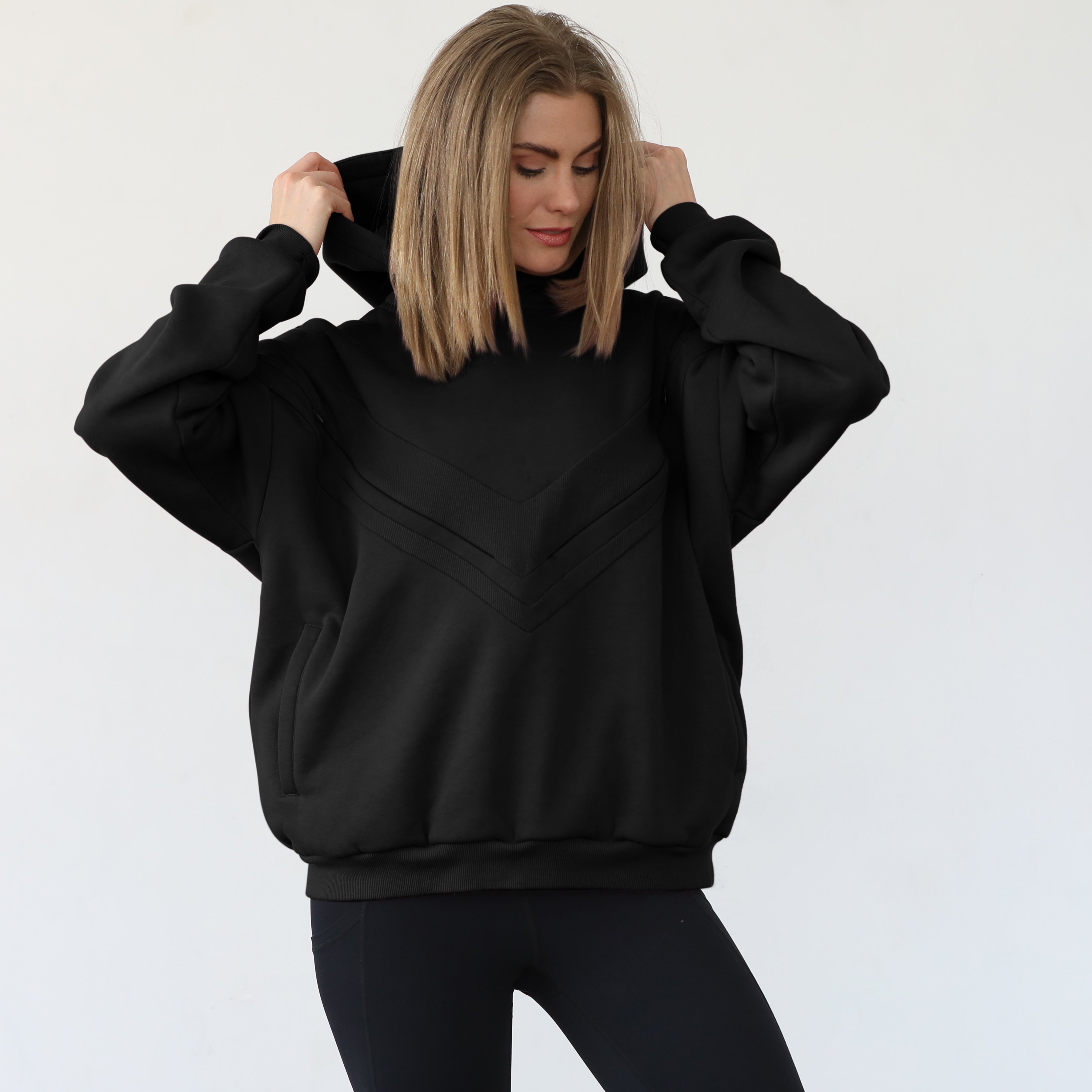 Isabella Ultra Soft Oversized Nursing & Pregnancy Hoodie (noir)