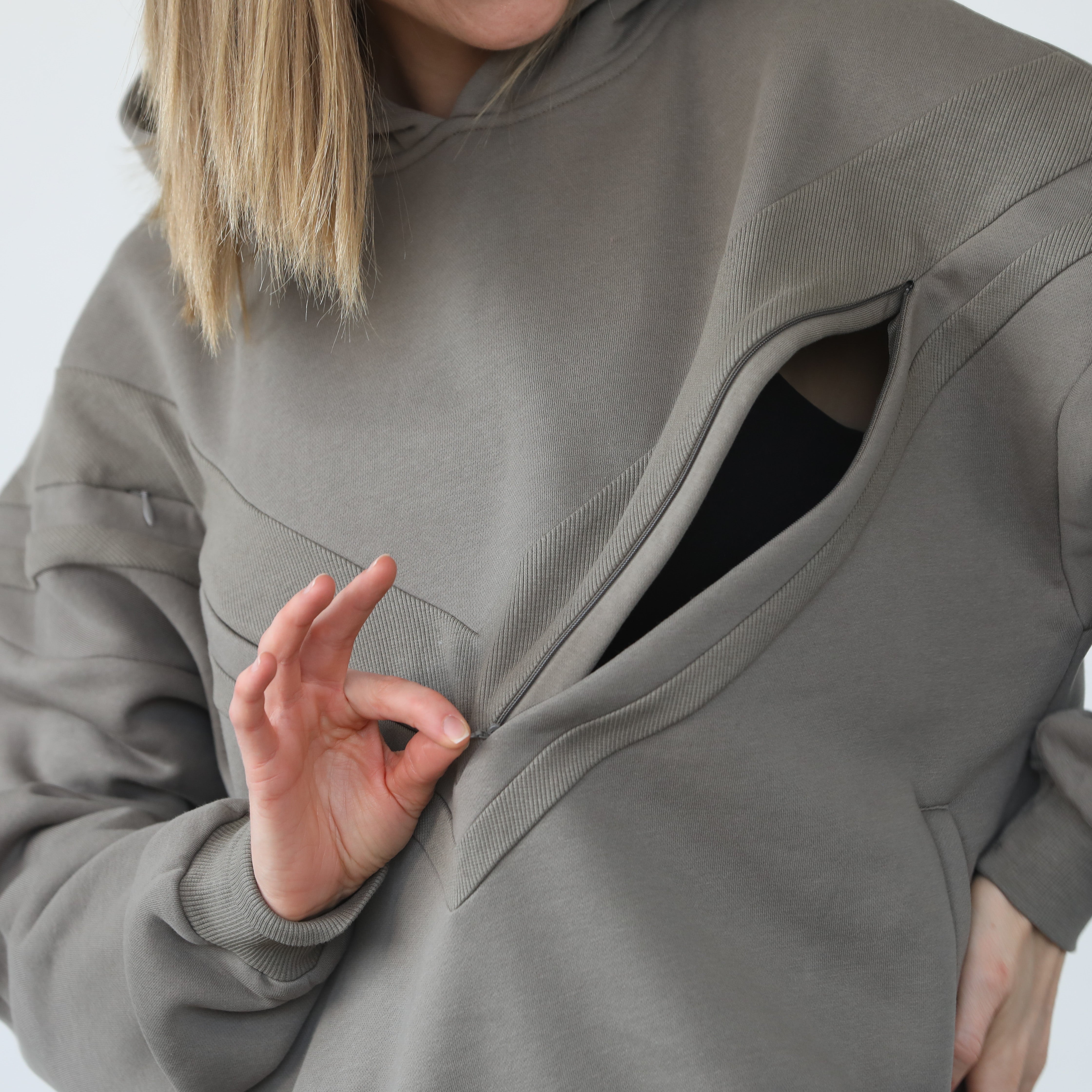 Isabella Ultra Soft Oversized Nursing & Pregnancy Hoodie (wood Ash)