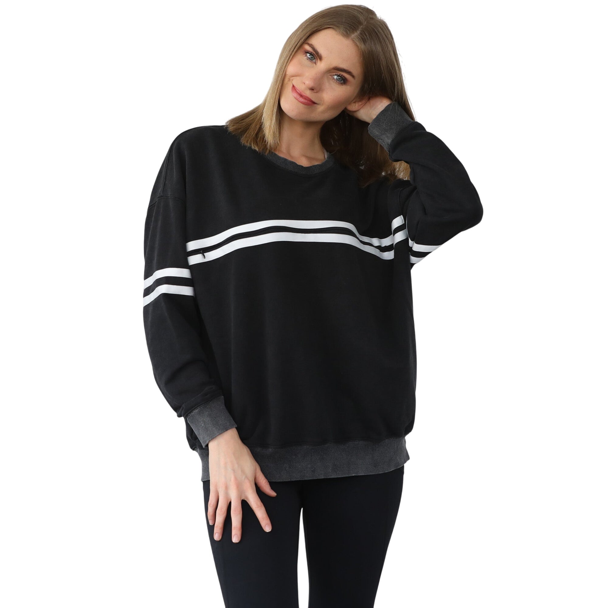 Celine Slouchy Nursing Pullover (faded Black)