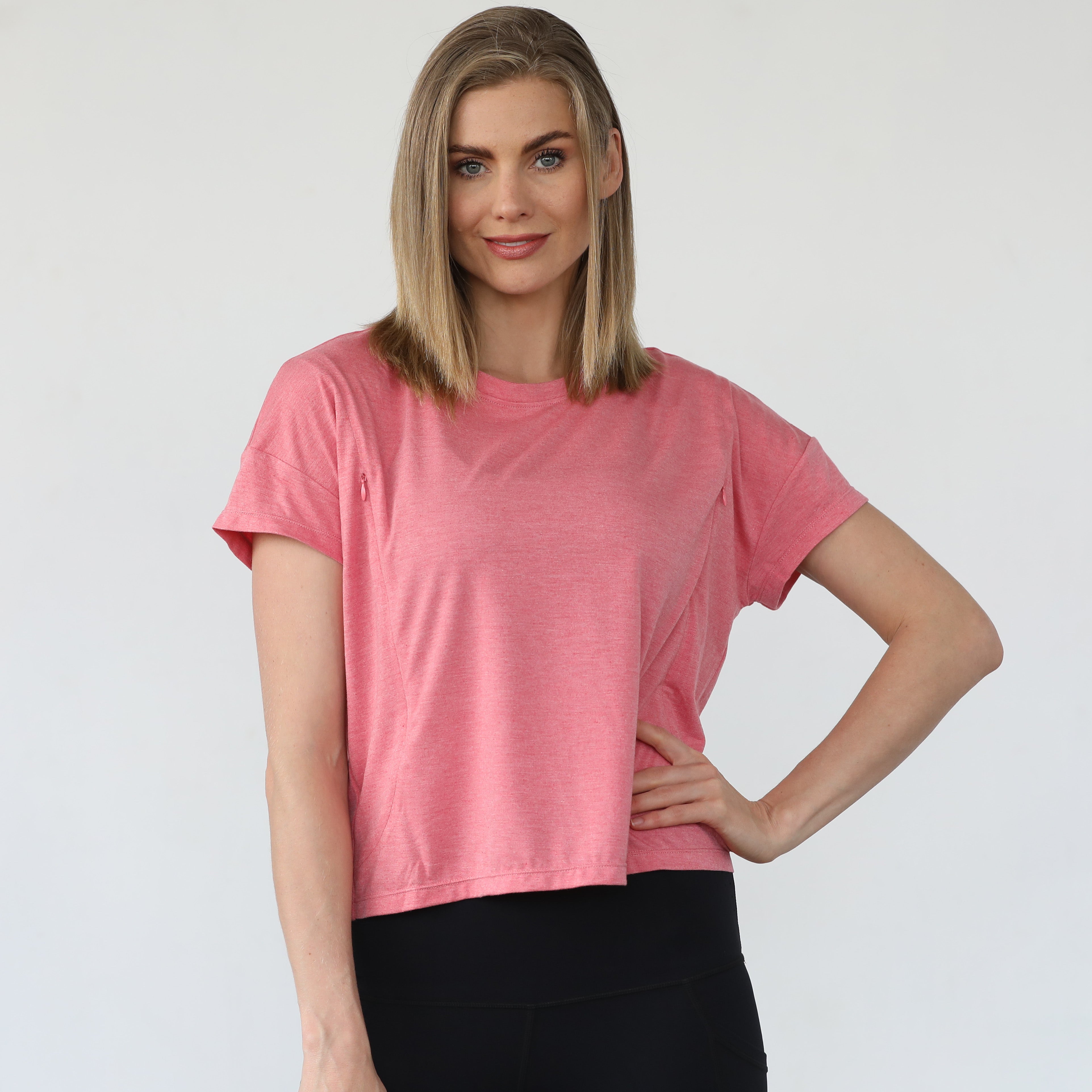 Abigail Short Sleeve Nursing T-shirt (sugar Coral)