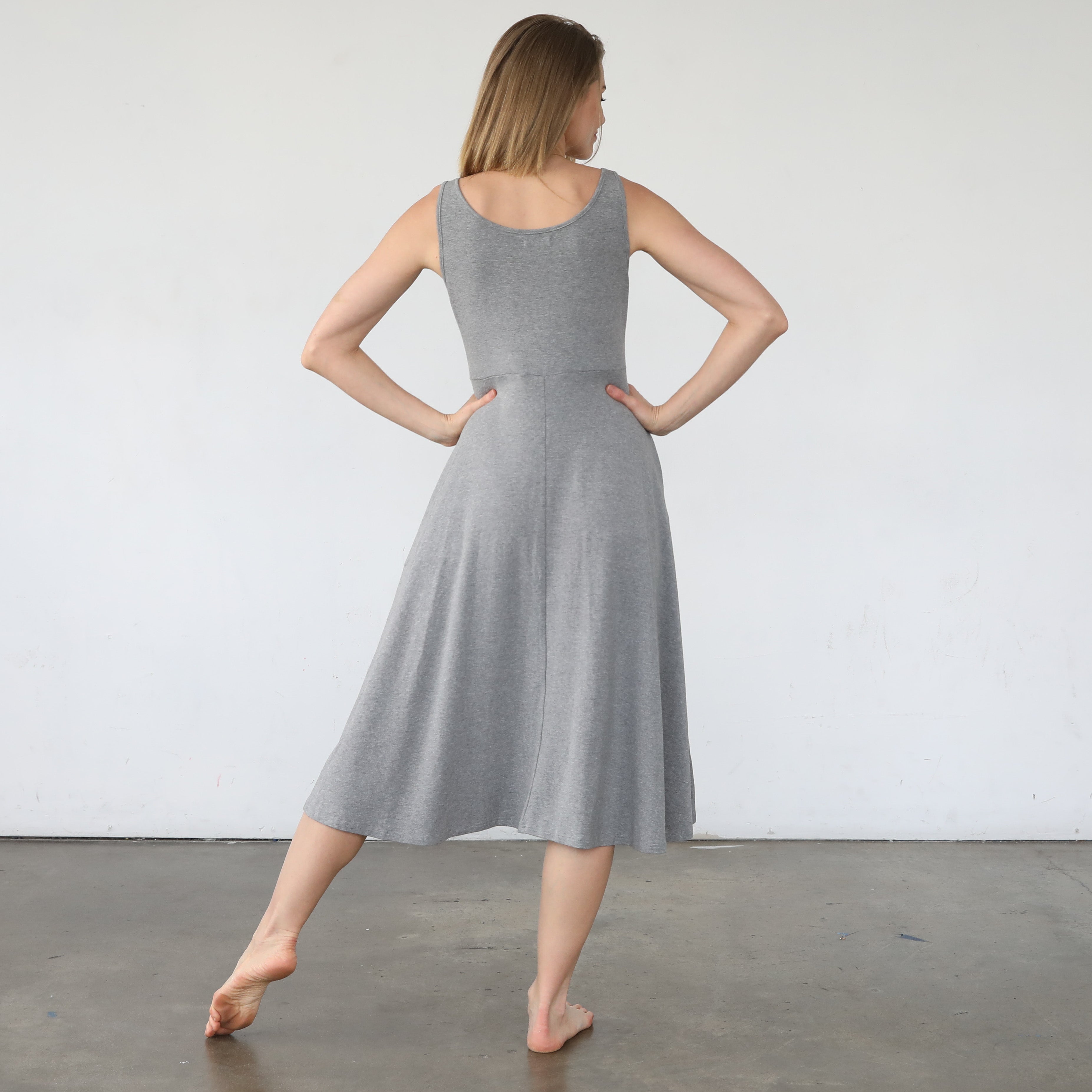 Audrey Softest Rib Nursing & Pregnancy Tank Dress (dark Gray)