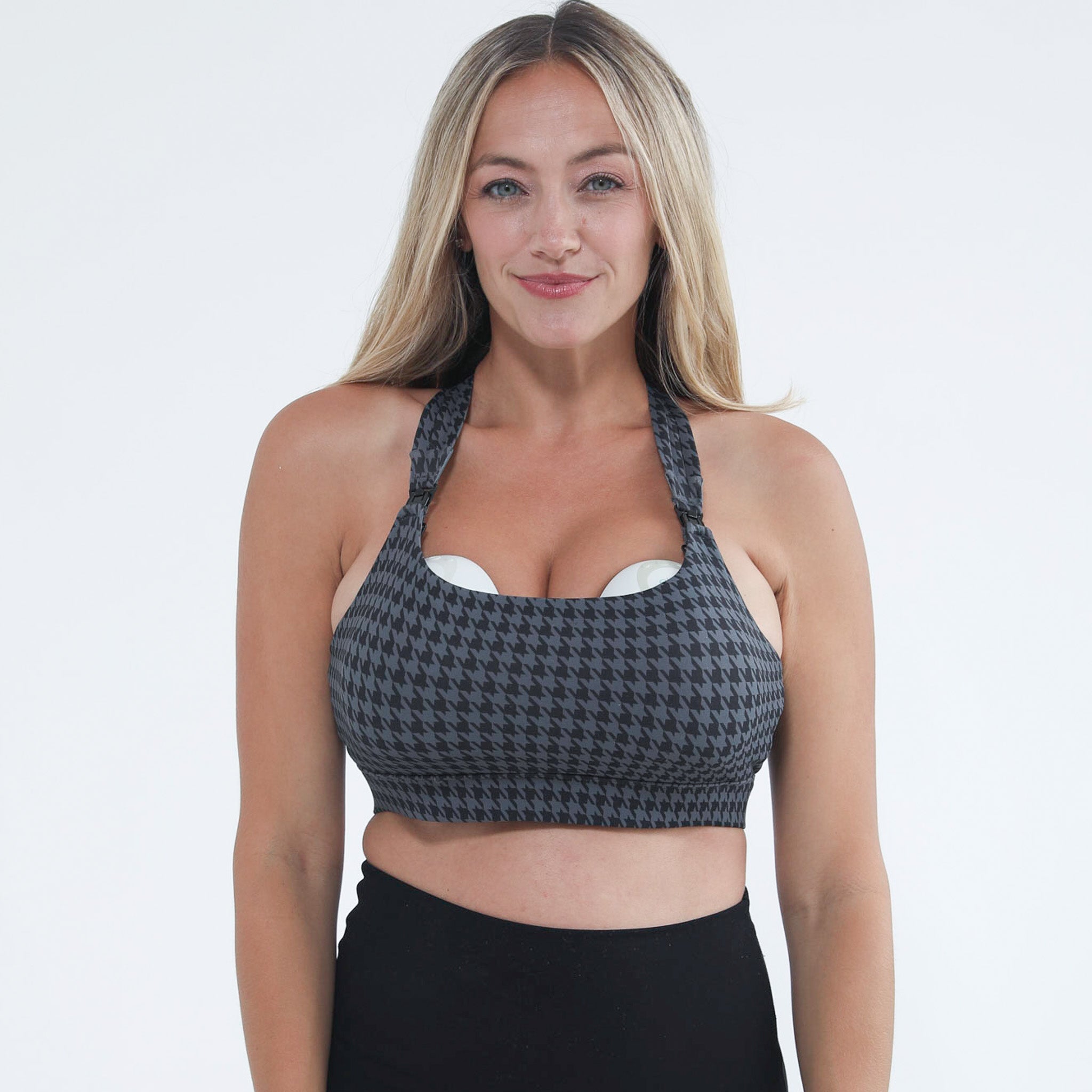 Chloé 4 Running Nursing & Pumping Sports Bra (dark Houndstooth)