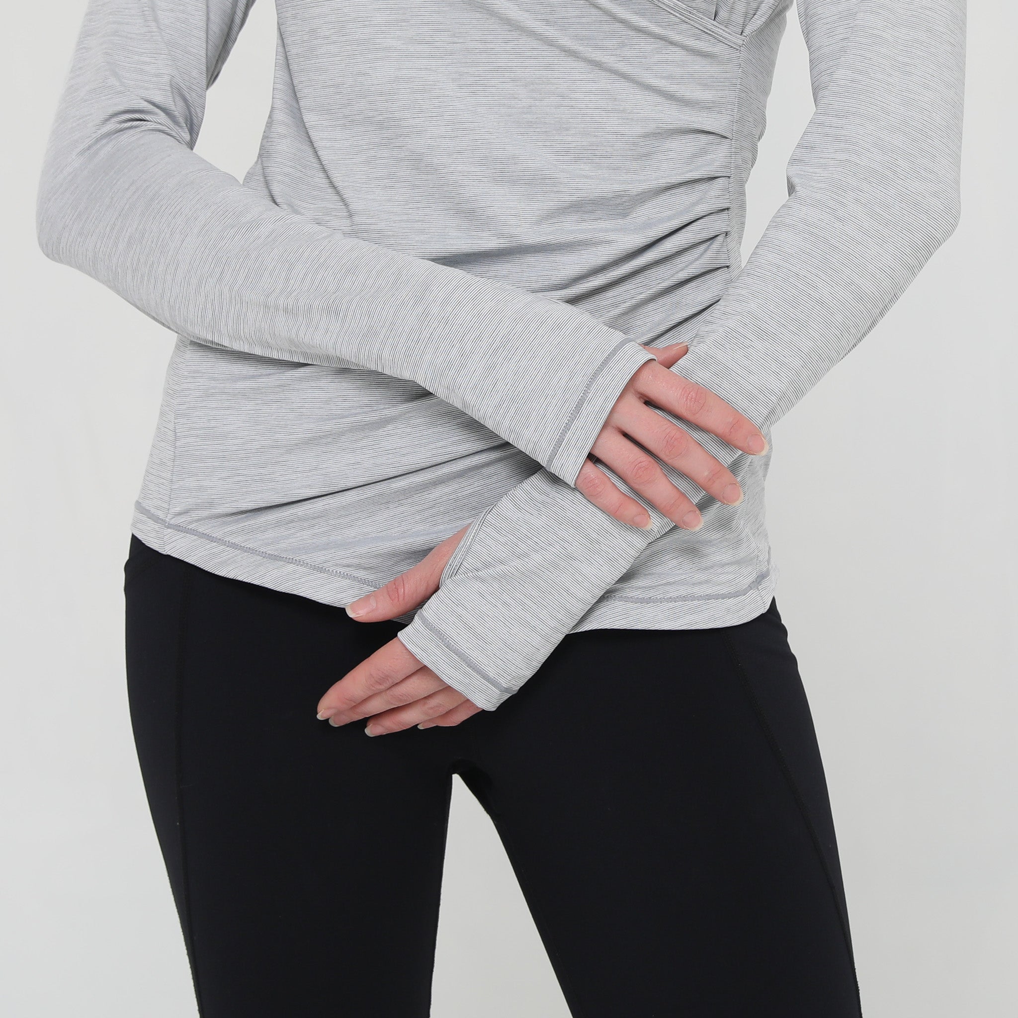 Olivia During & After Crossover Layering Long Sleeve Top (space Grey)
