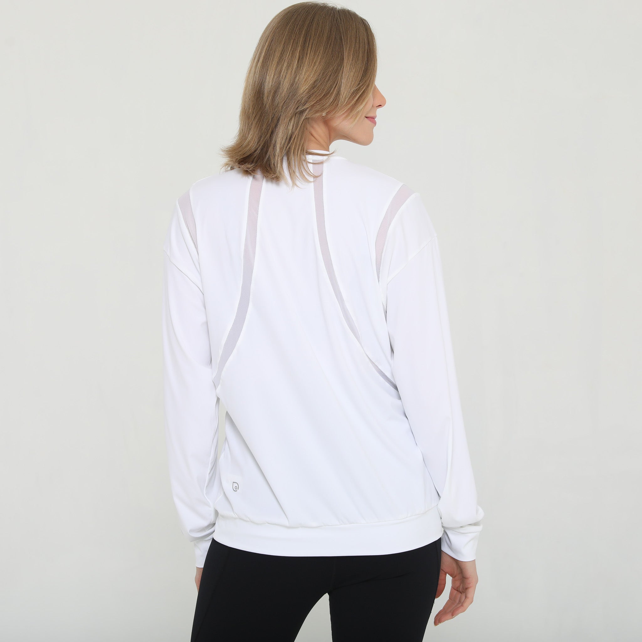 Ivy Mesh Long Sleeve Nursing Top (blanc)