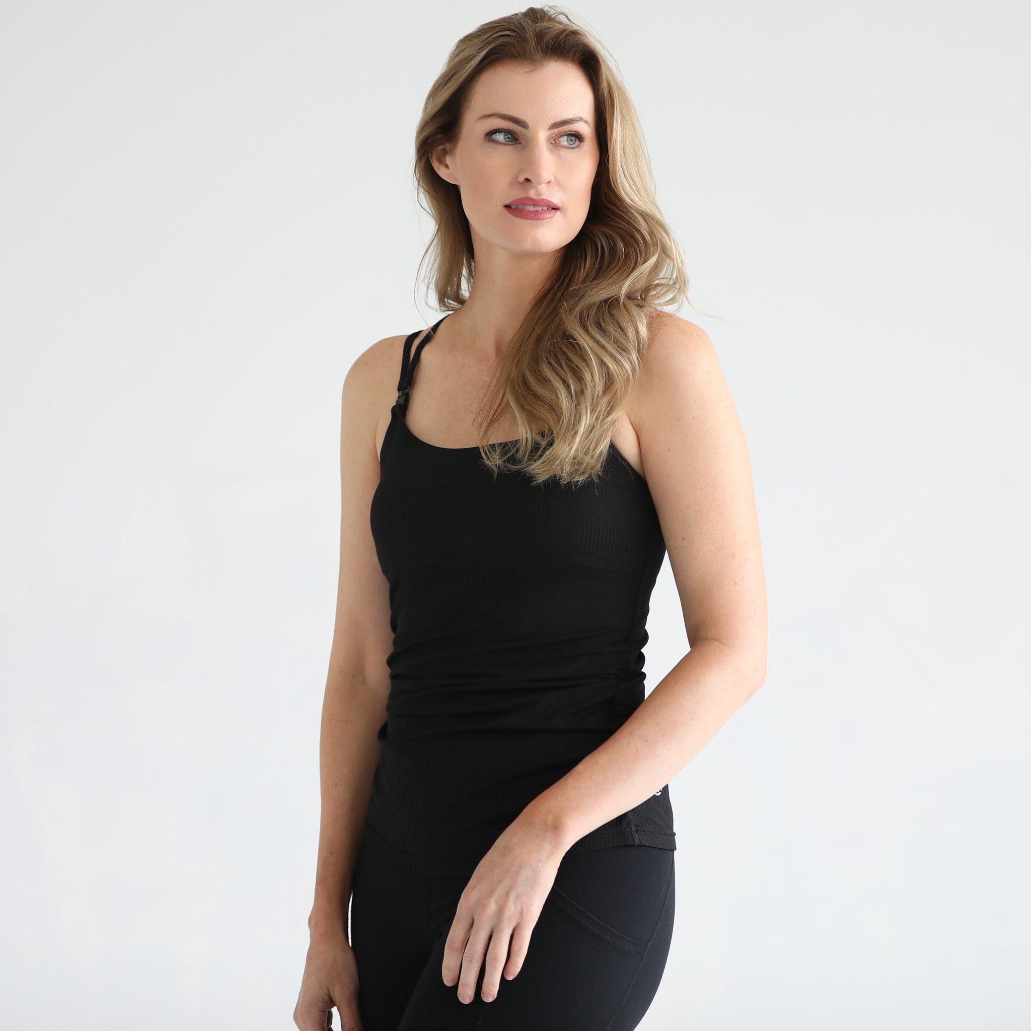 Sienna - Light Support Nursing & Pregnancy Cami Bra (ribbed Noir)