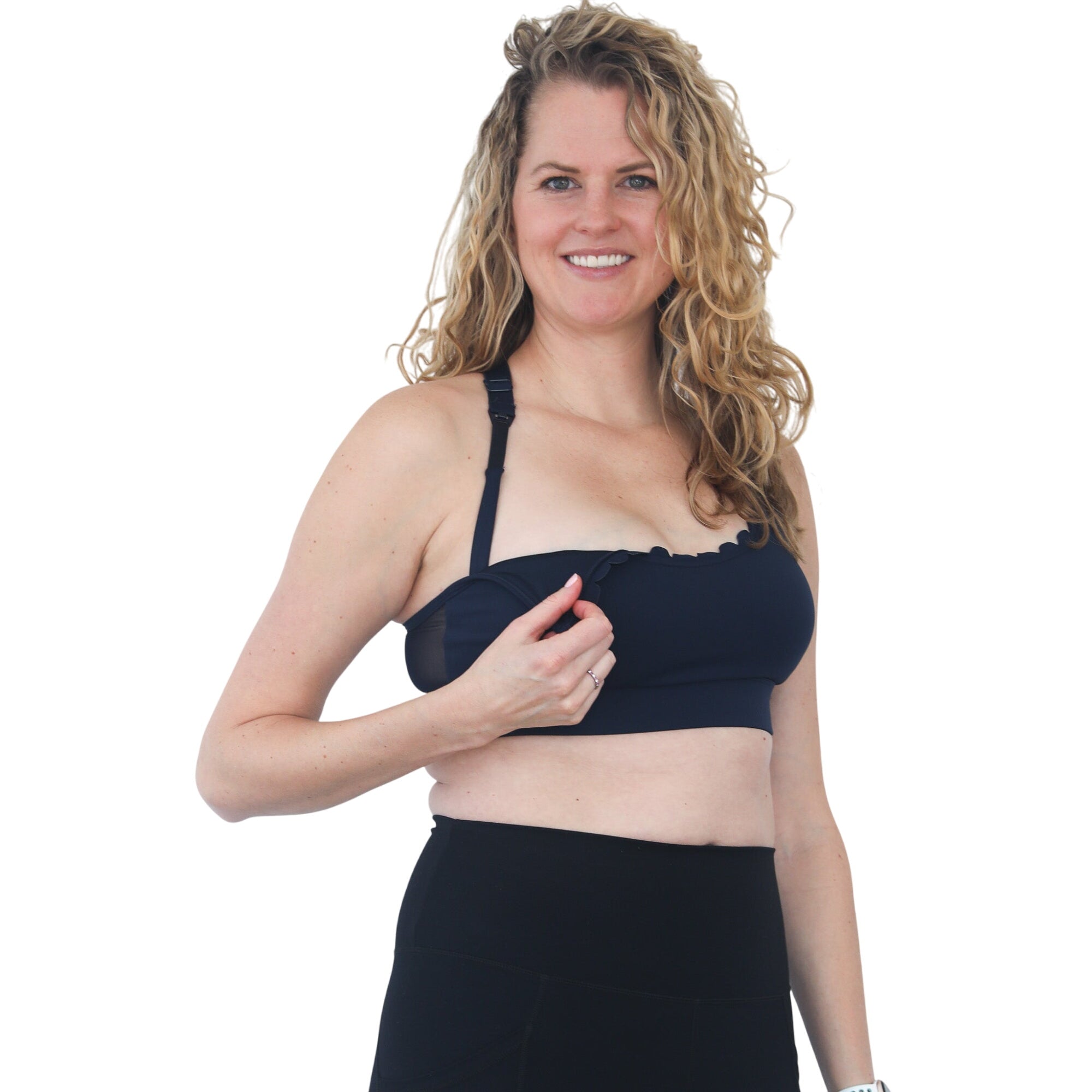 Lucie - Hiit Scalloped High Impact Nursing Sports Bra (night Sky)