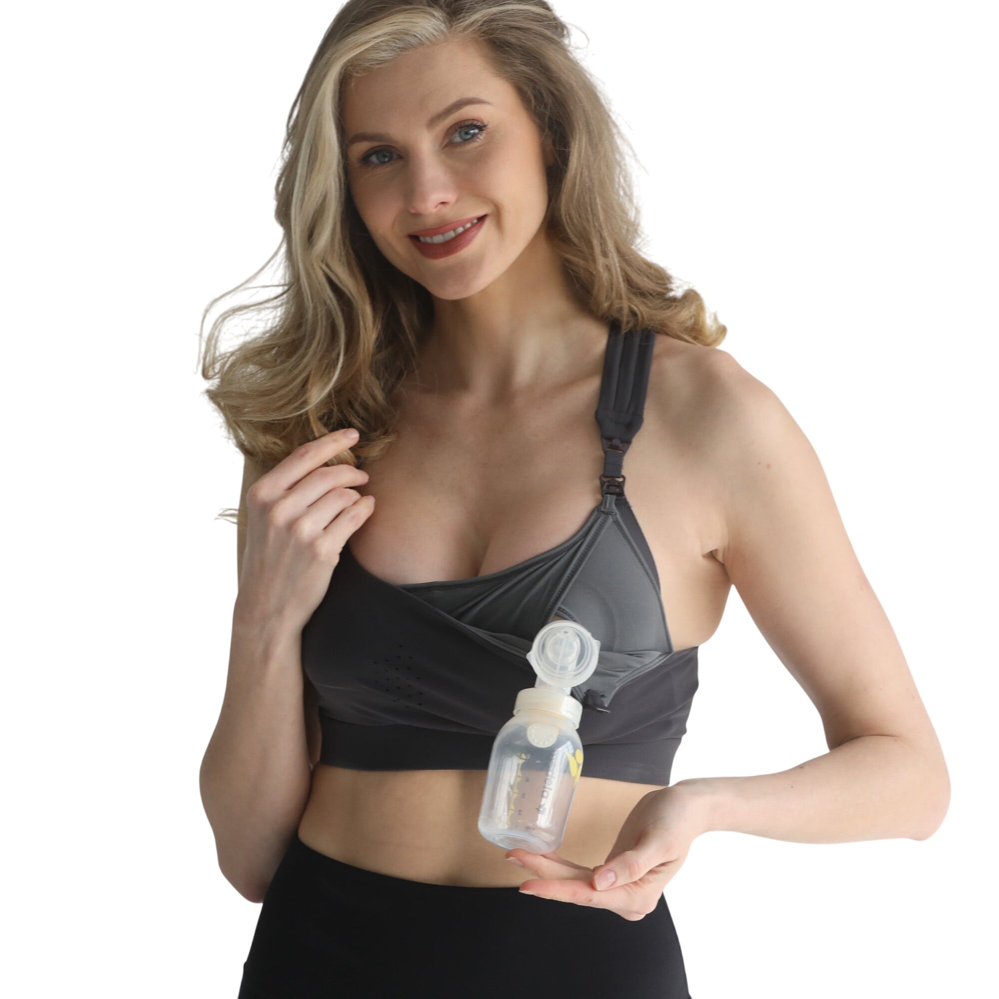 ChloƩ 4 Running Nursing & Pumping Sports Bra (steel Slate)