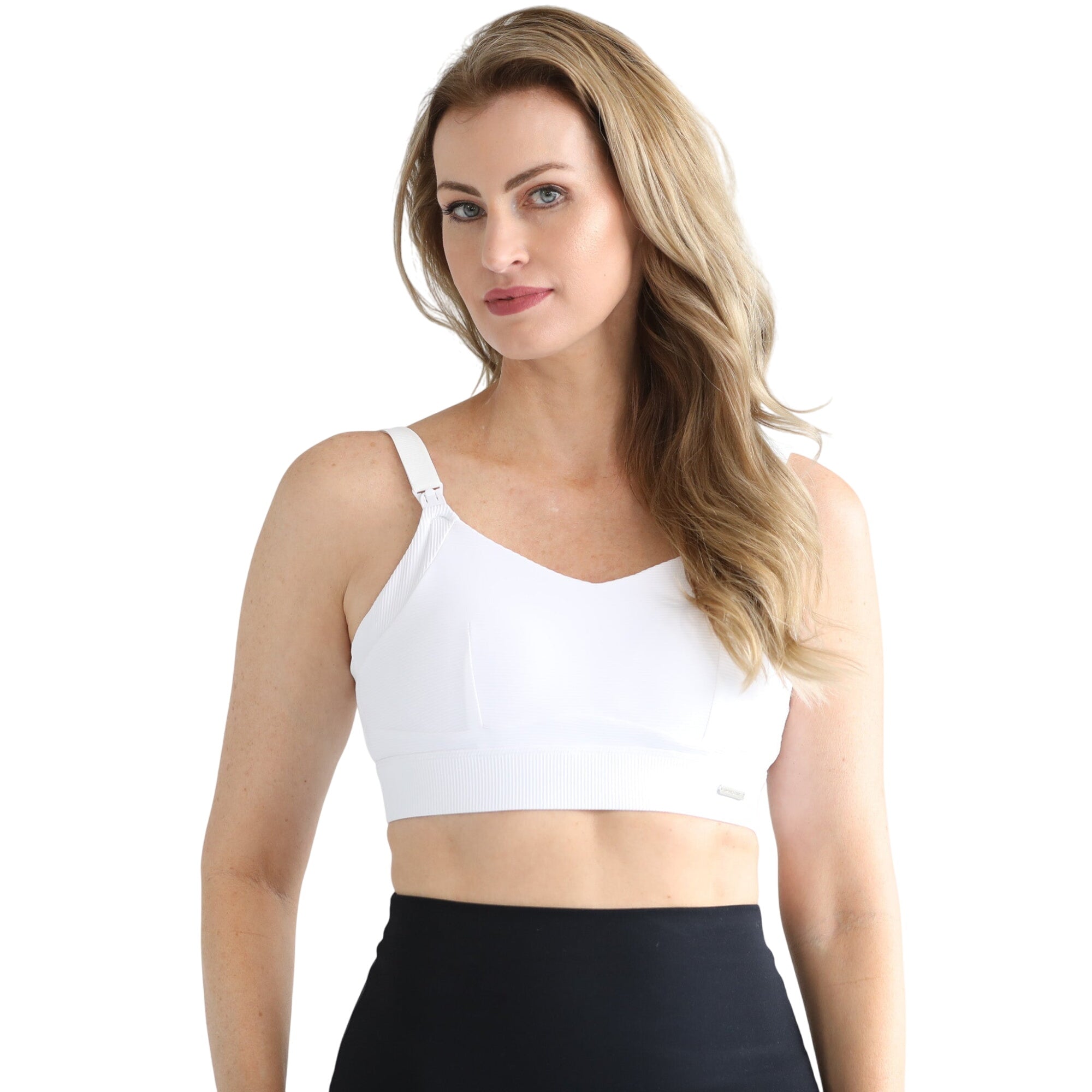 Maeve Run Times Sewn In Cups Nursing & Pumping Sports Bra (blanc)