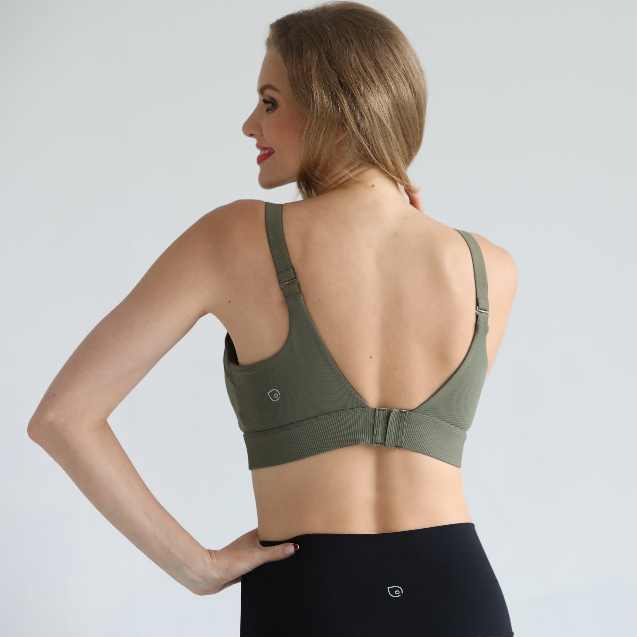 Maeve Run Times Sewn In Cups Nursing & Pumping Sports Bra (dark Olive)