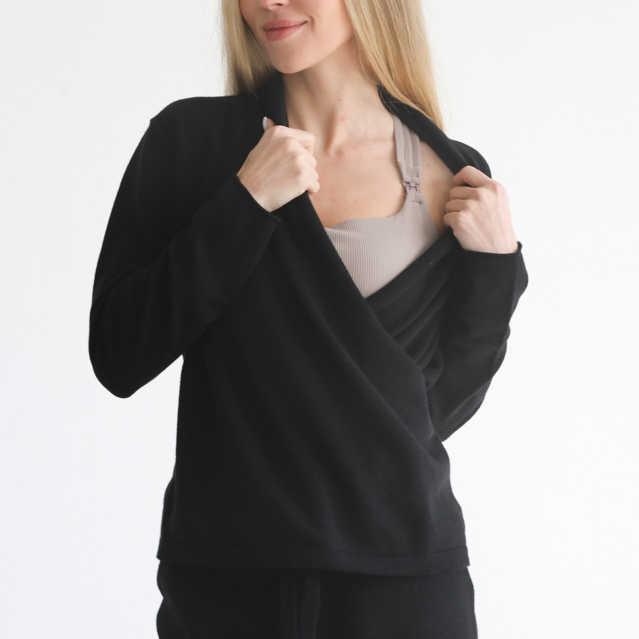 Cashmere Wrap Sweater (noir)