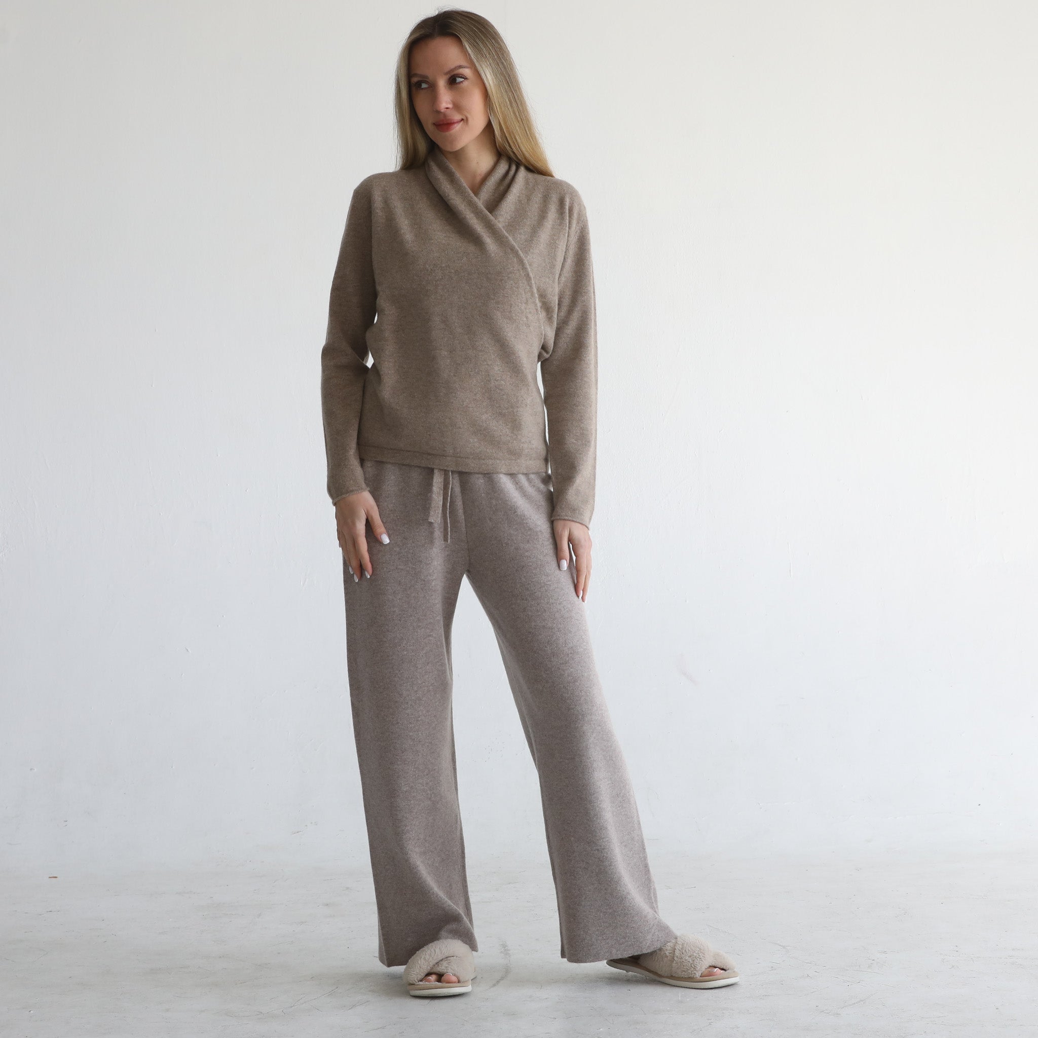 Cashmere Wrap Sweater (camel)