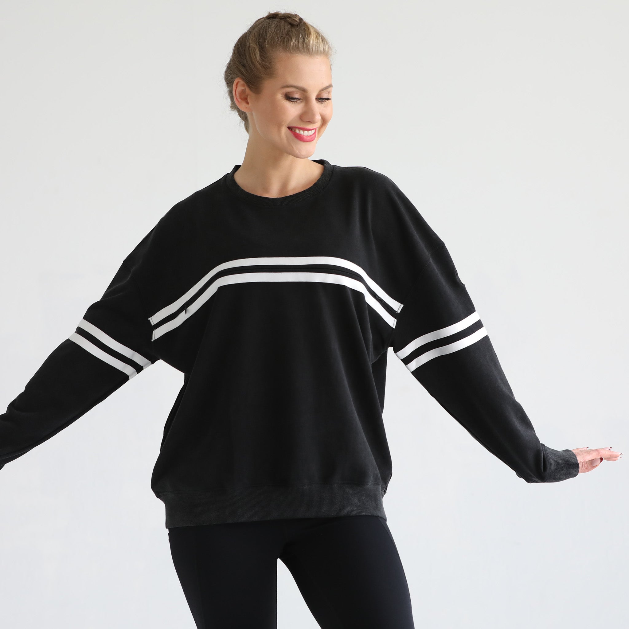 Celine Slouchy Nursing Pullover (faded Black)