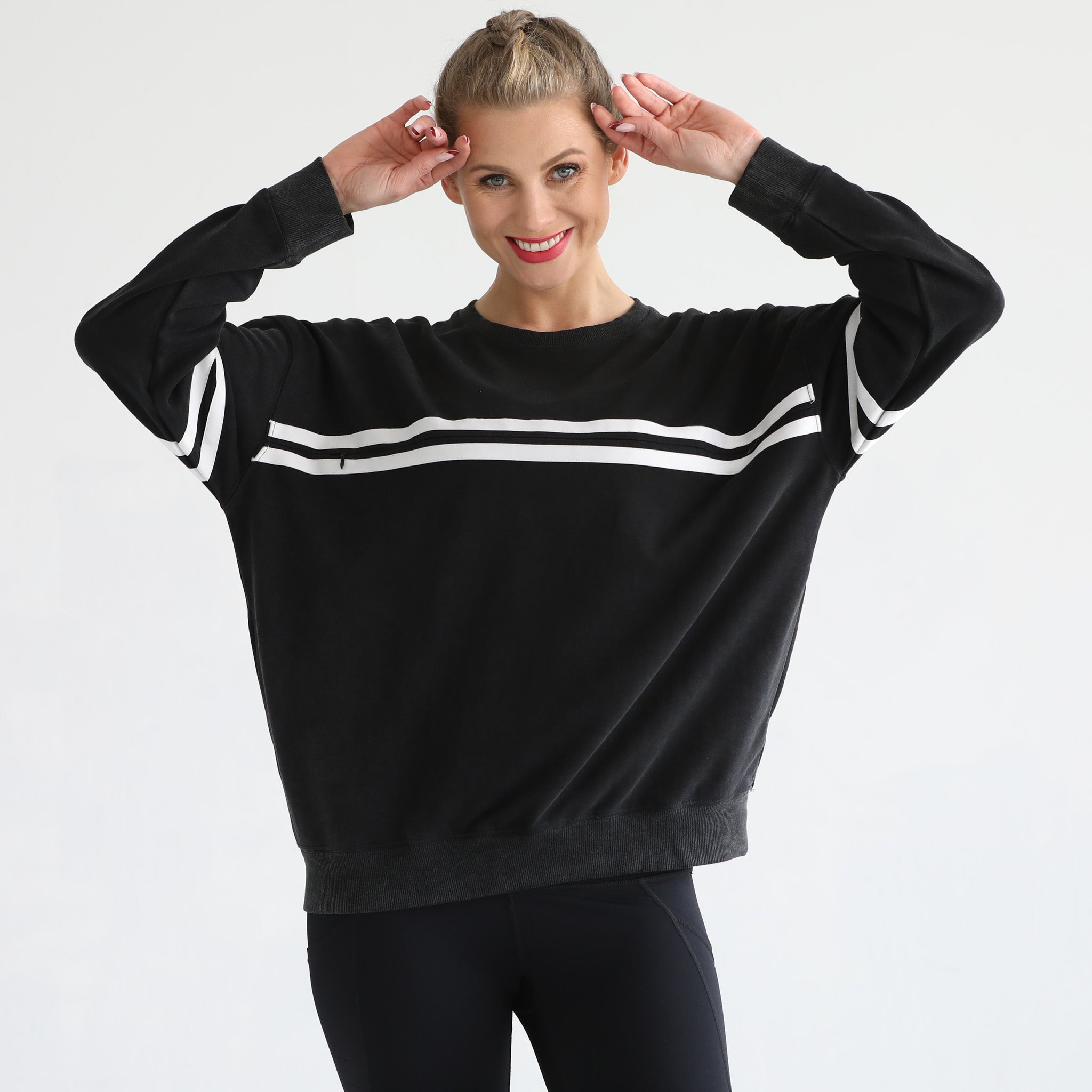 Celine Slouchy Nursing Pullover (faded Black)