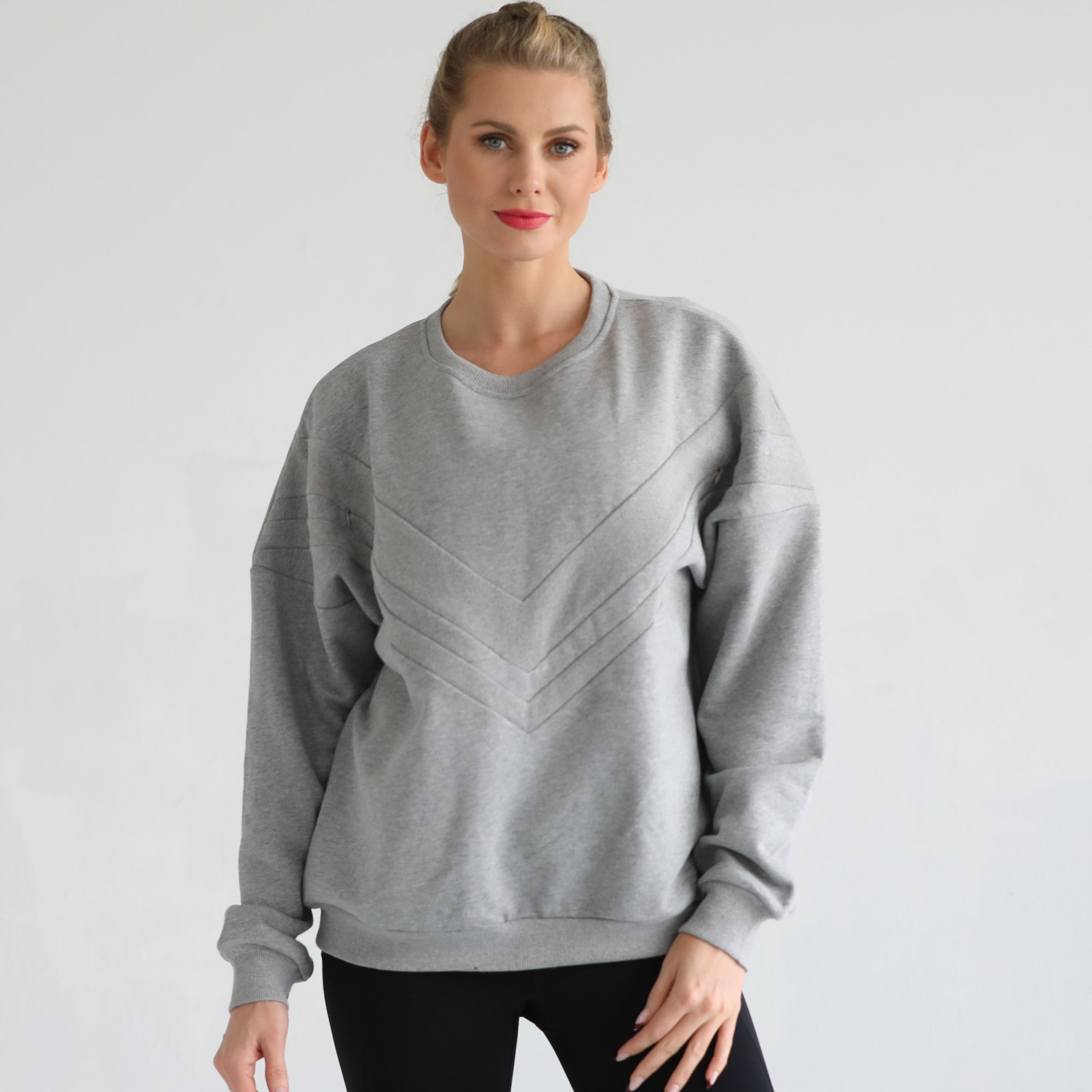 Isabella Oversized Nursing & Pregnancy Sweatshirt (heather Gray)
