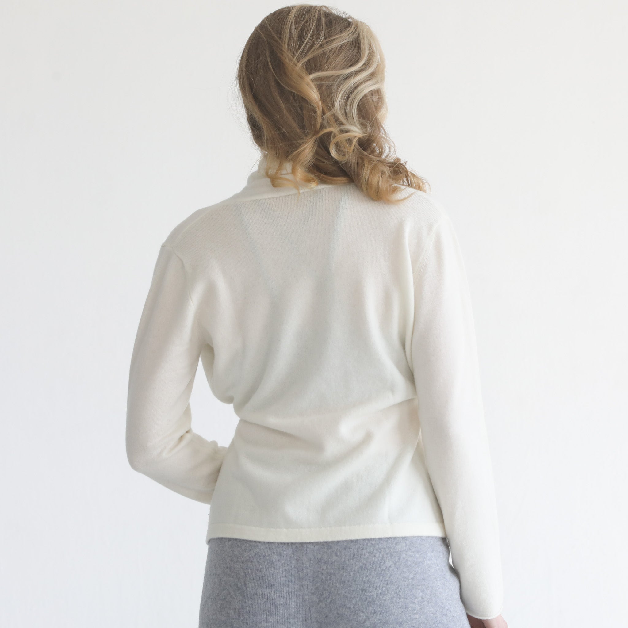 Cashmere Wrap Sweater (blanc)