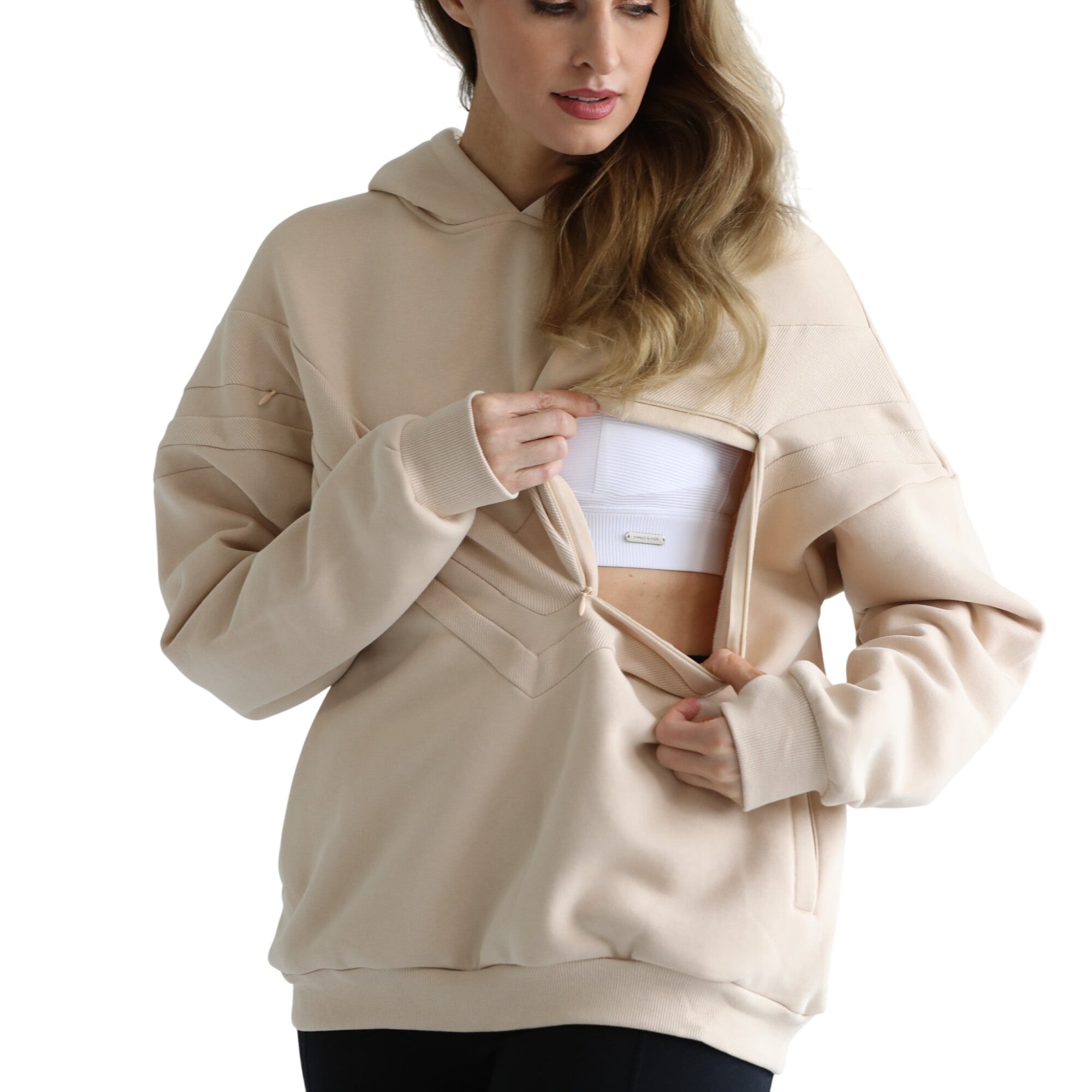 Isabella Ultra Soft Oversized Nursing & Pregnancy Hoodie (oatmeal)