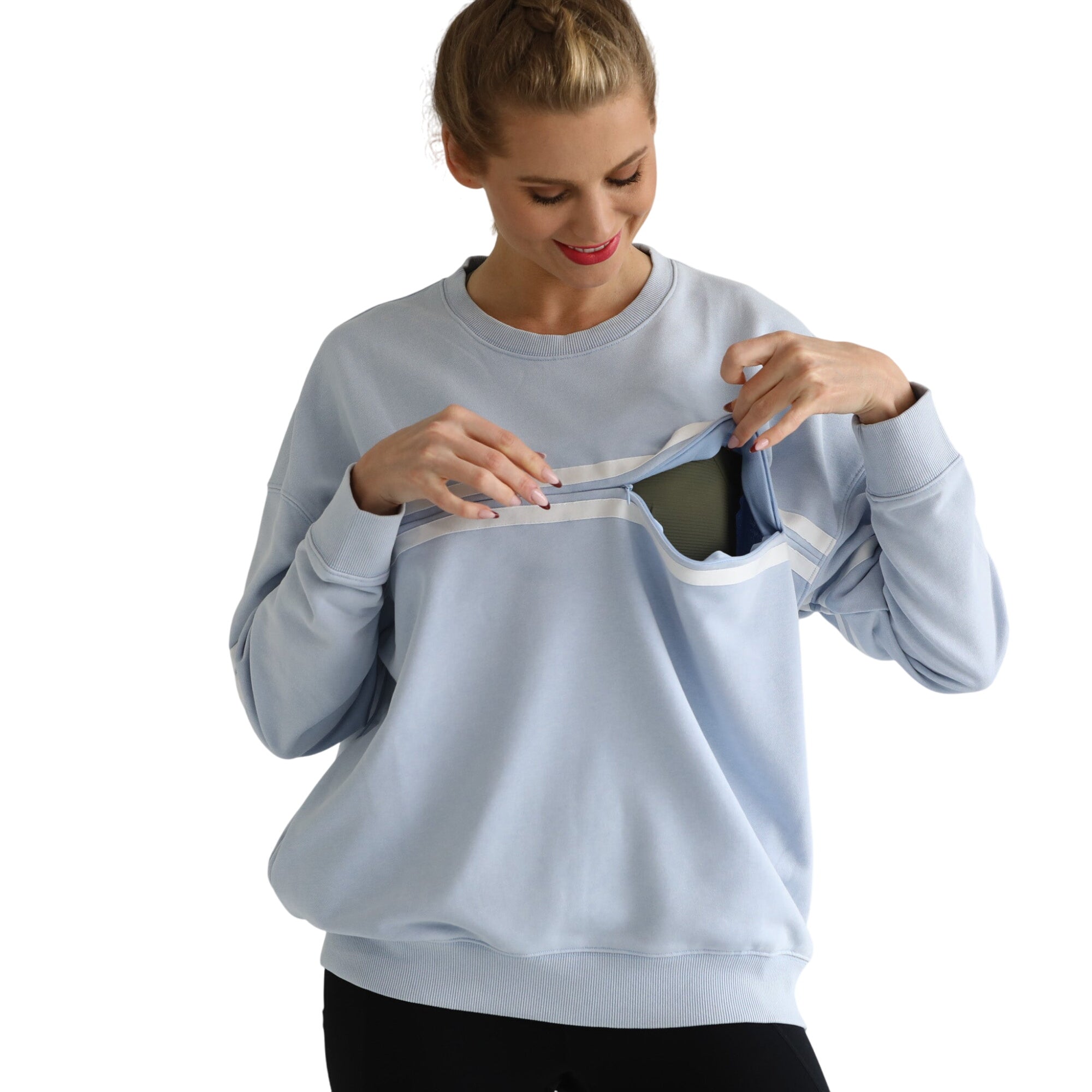 Celine Slouchy Nursing Pullover (morning Haze)