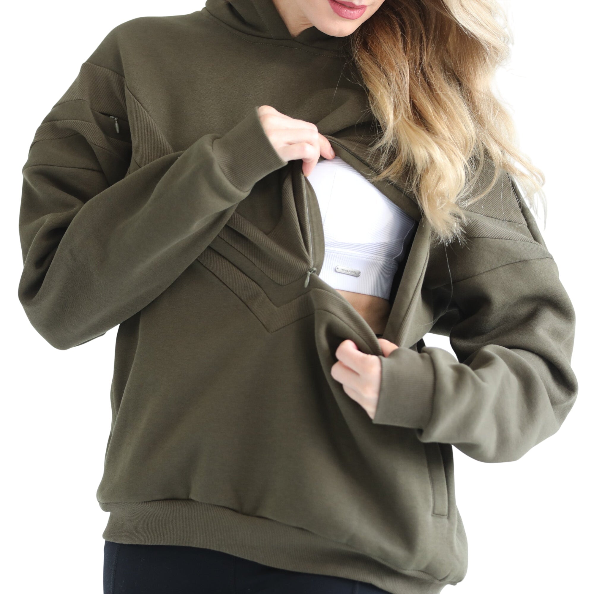 Isabella Ultra Soft Oversized Nursing & Pregnancy Hoodie (olive Tree)