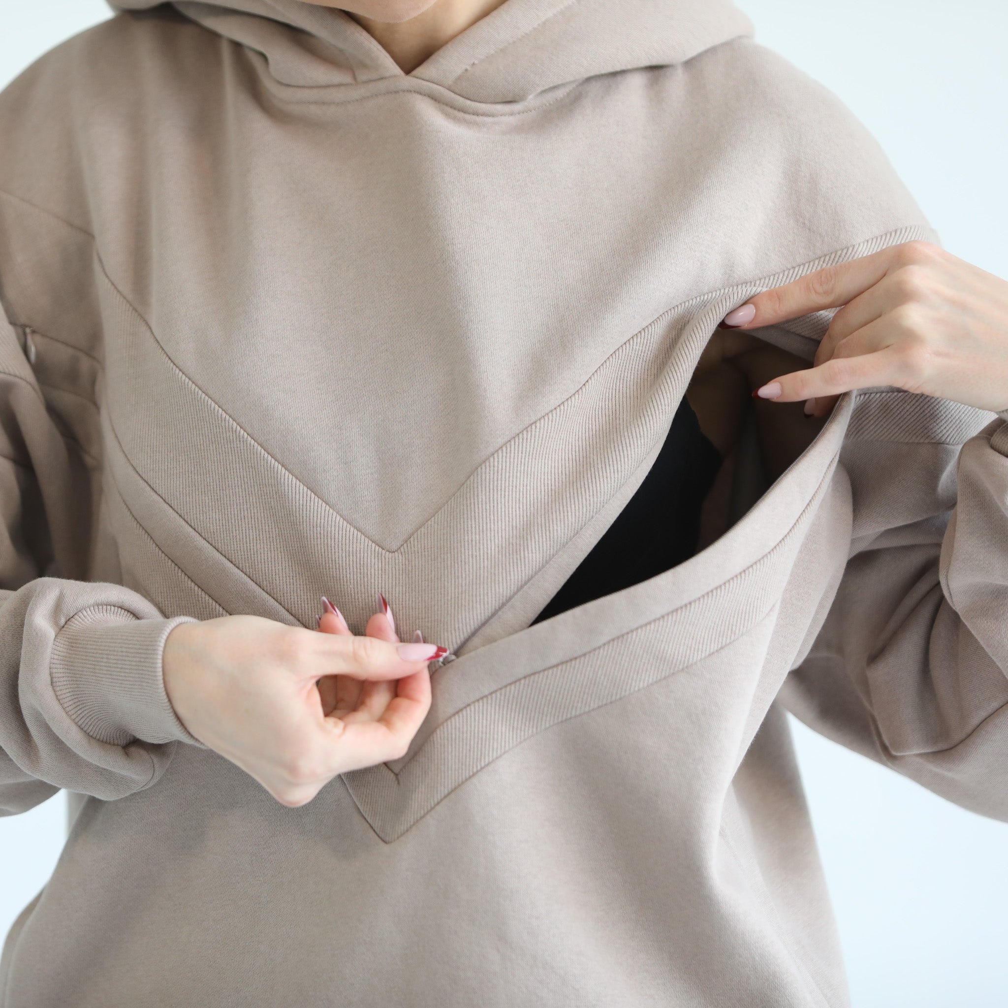 Isabella Ultra Soft Oversized Nursing & Pregnancy Hoodie (taupe)