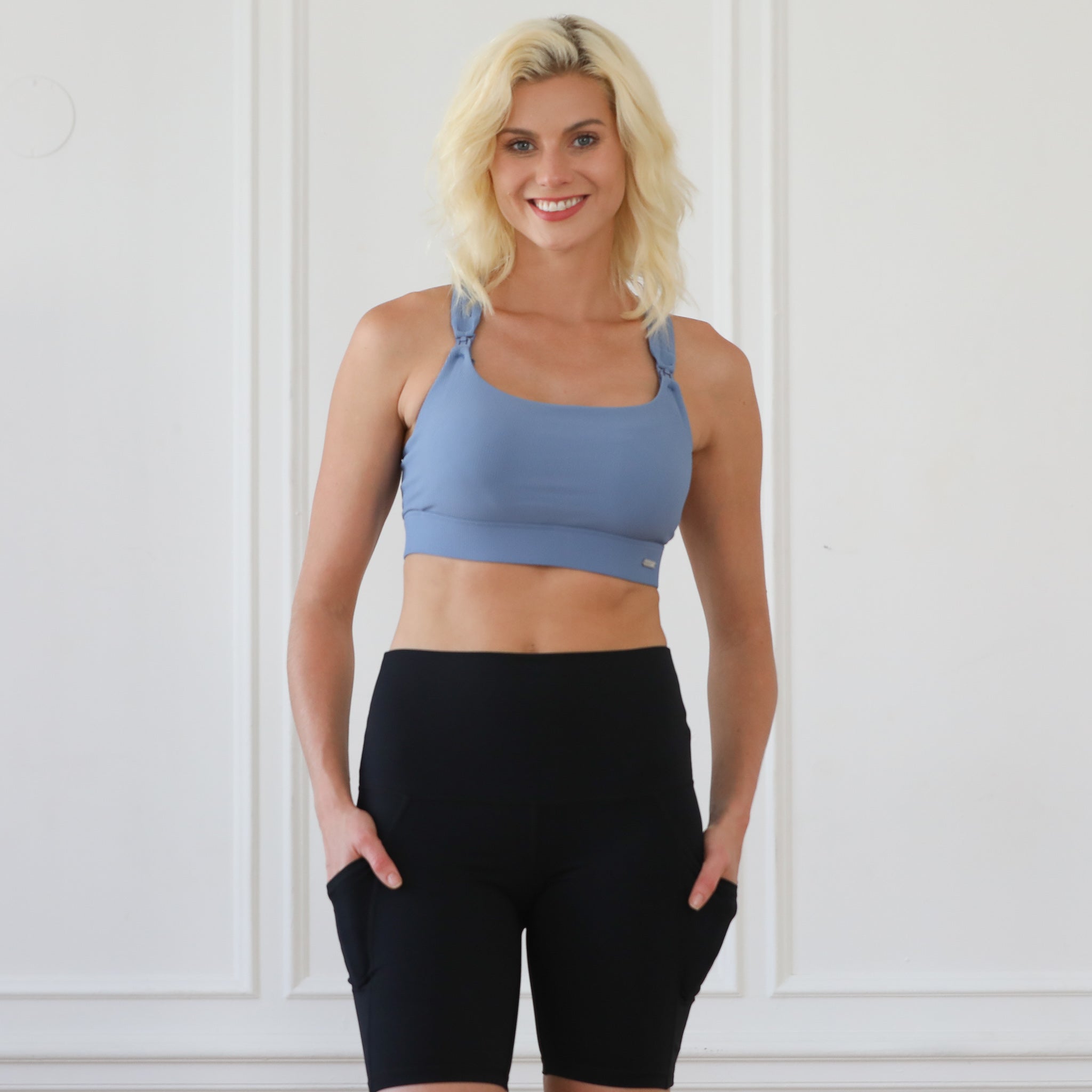 Chloé 4 Running Nursing & Pumping Sports Bra (ribbed Lint Stone)