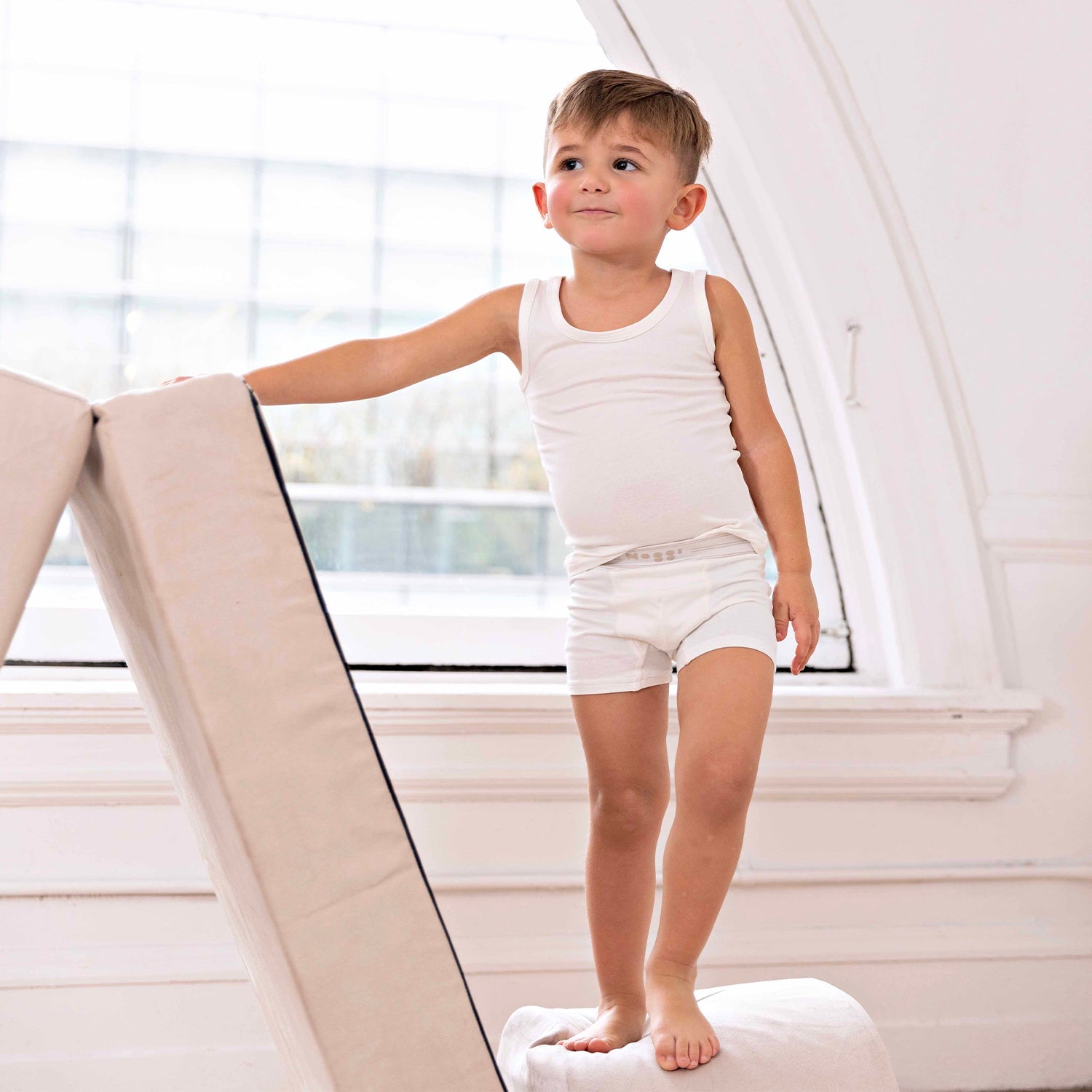 Logo Band White, Boy (2 Sets)