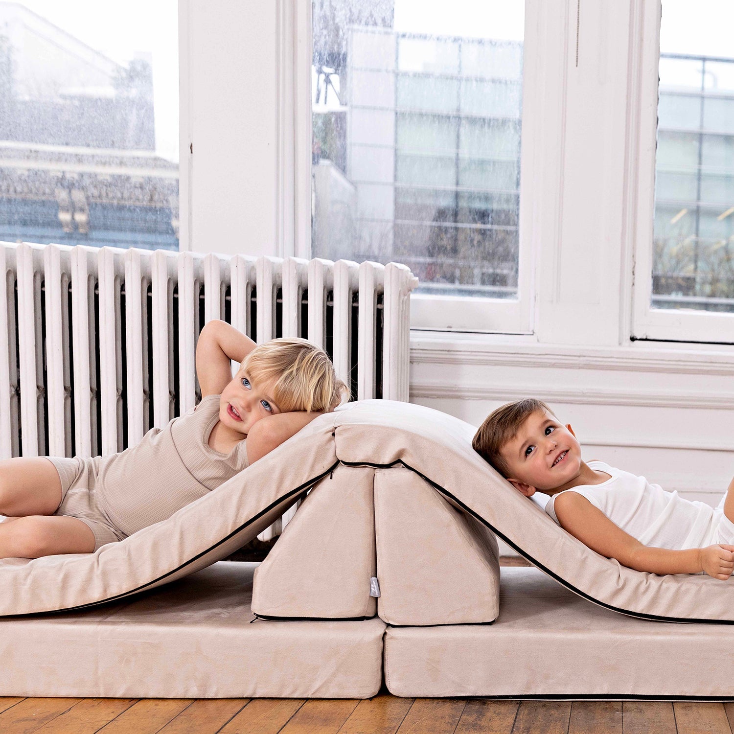 Ribbed Taupe + White (3 Boxers)