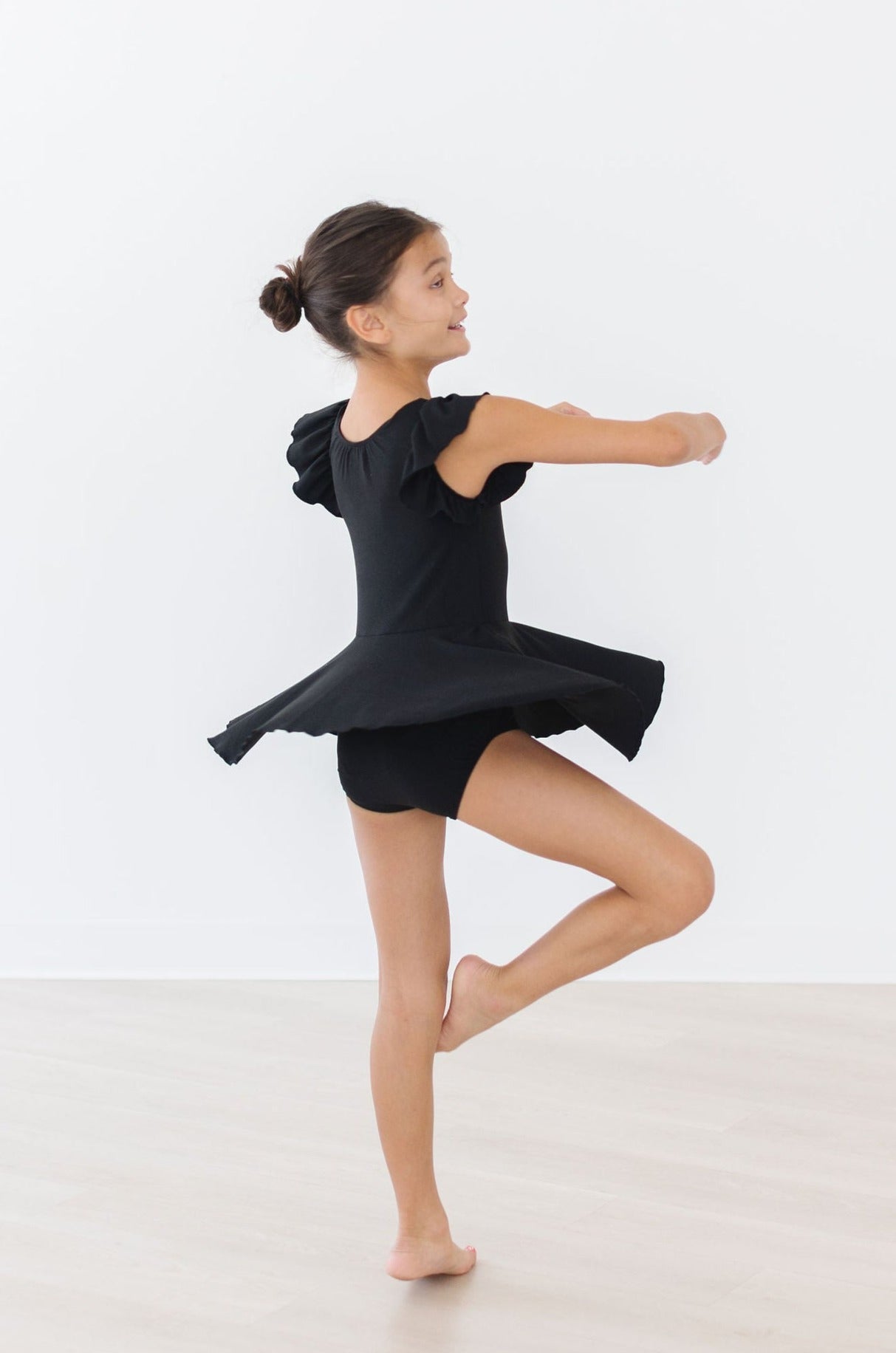 Black S/s Twirl Leotard