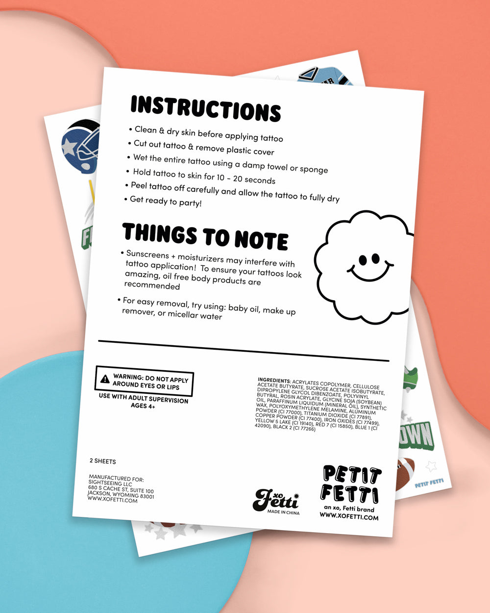 Football Tats - 60 Temporary Tattoos