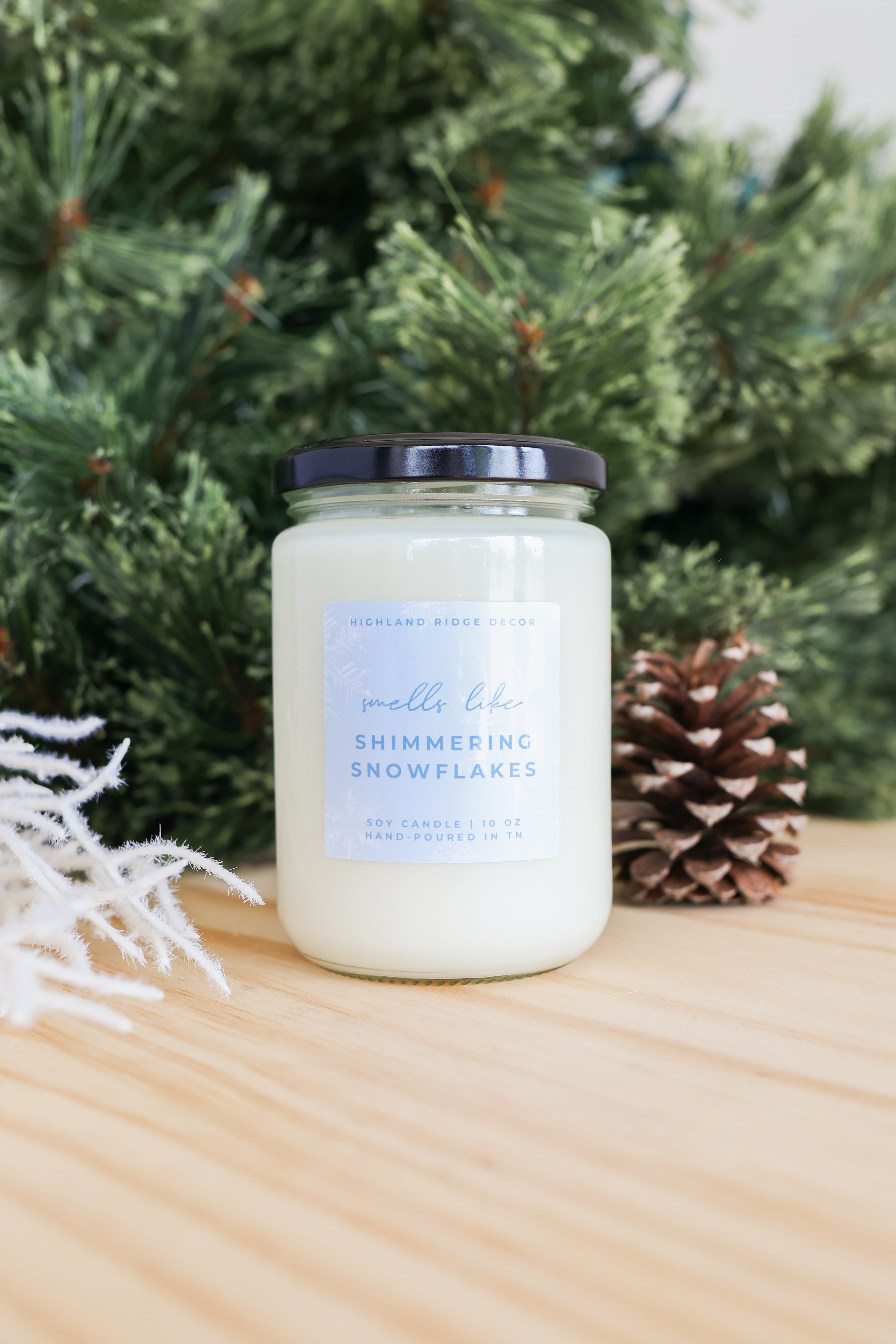 Shimmering Snowflakes Candle