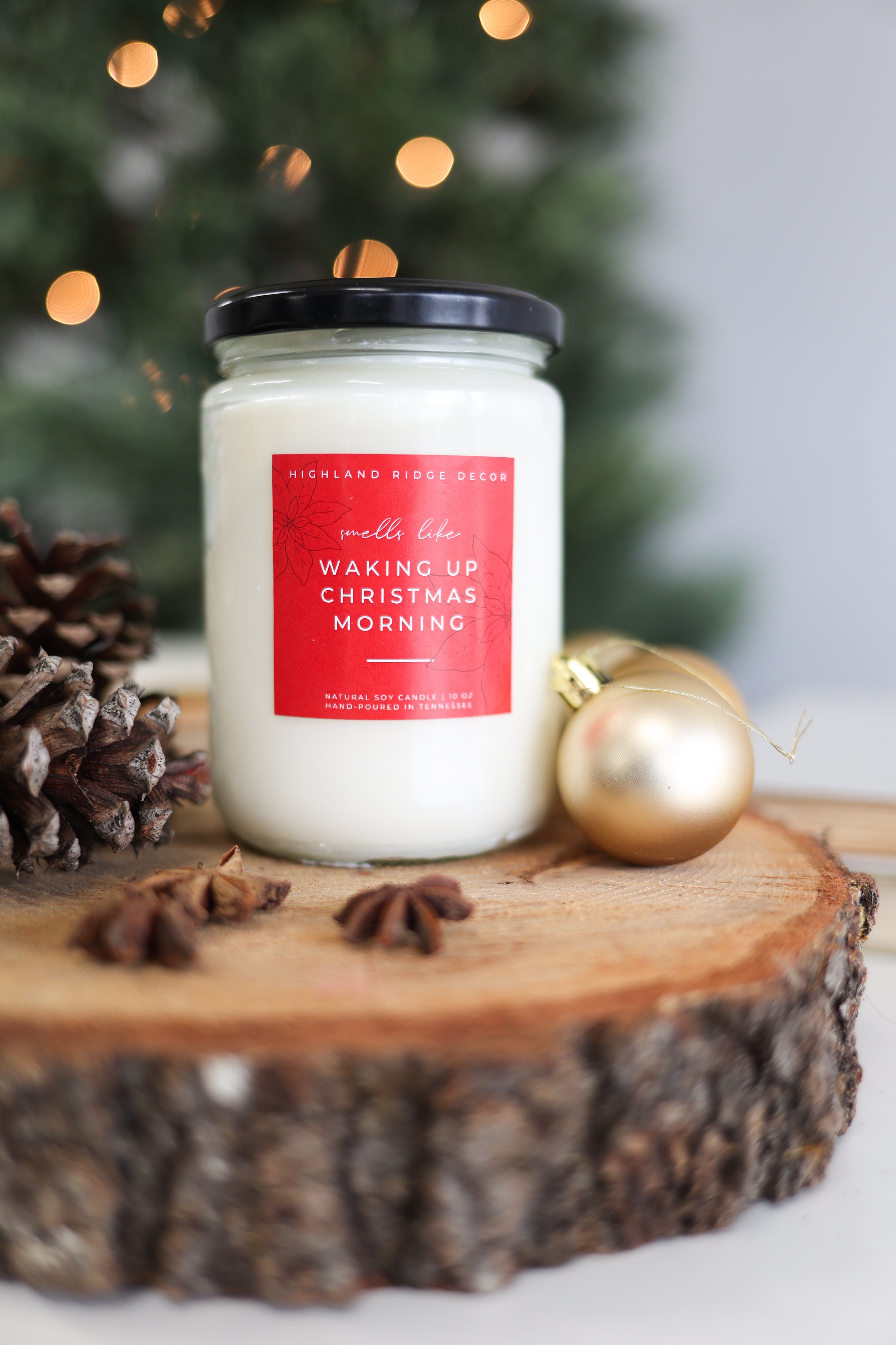 "waking Up Christmas Morning" Hand-poured Soy Candle - Warm Gingerbread