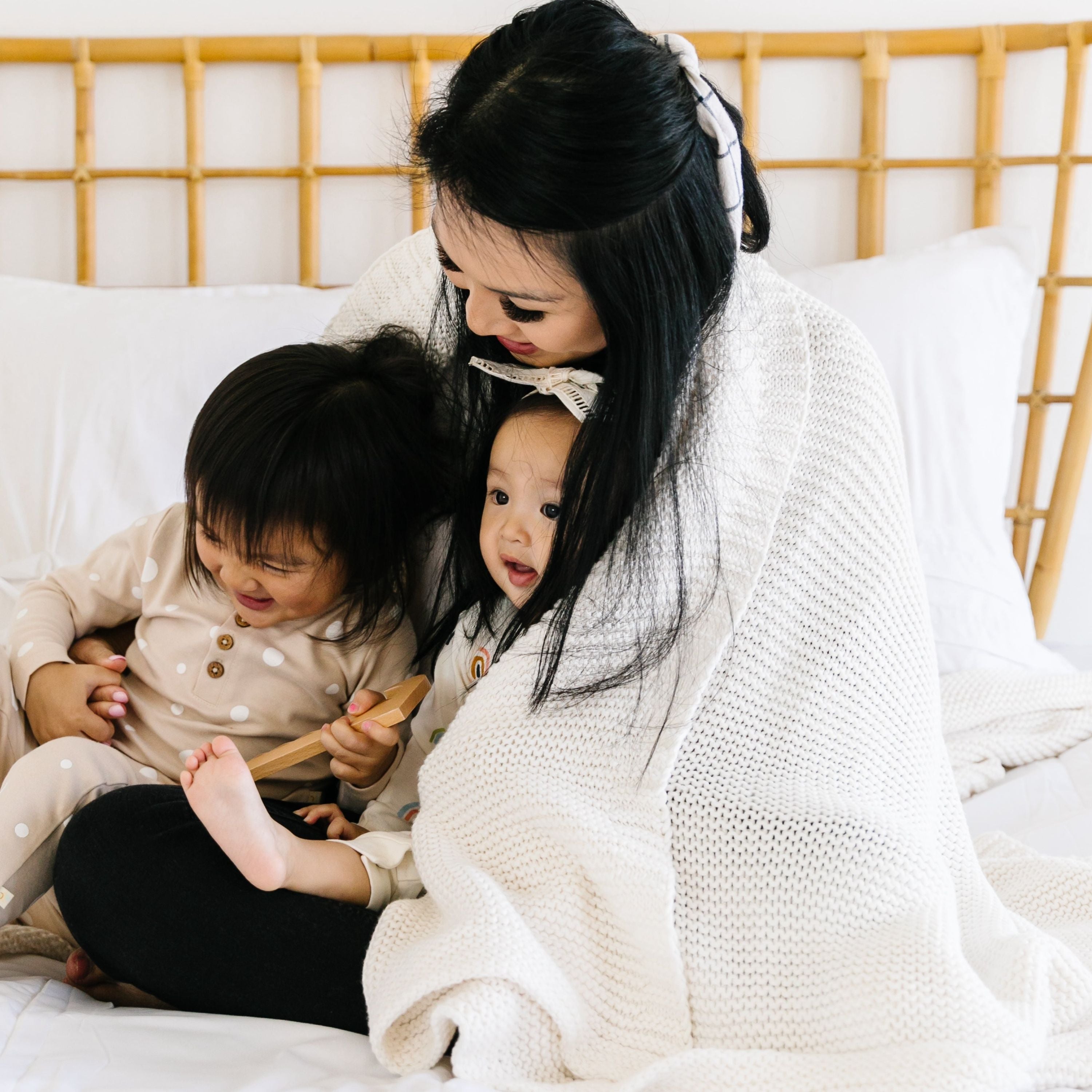 Organic Knit Throw Blanket - Ivory