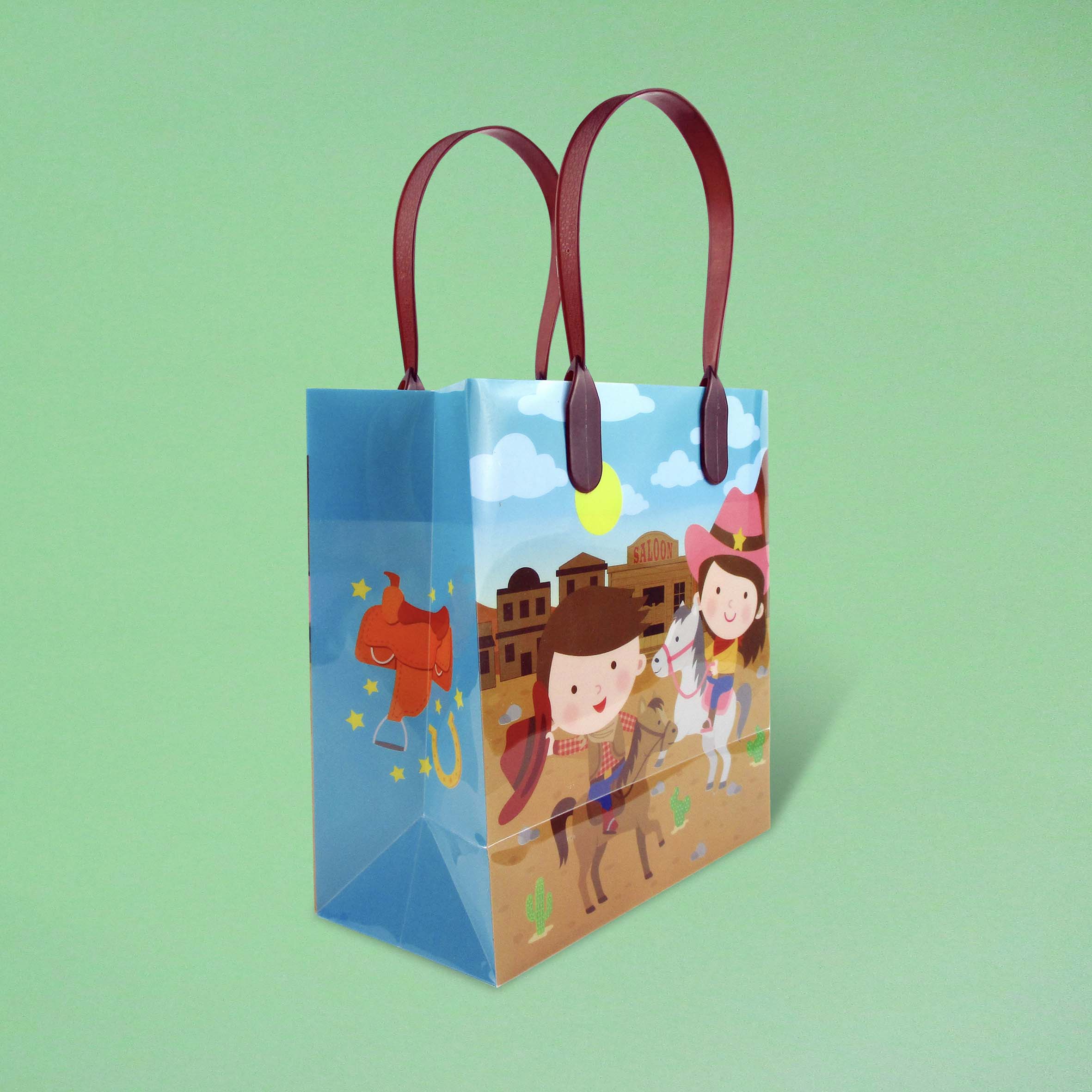 Western Cowboy Cowgirl Themed Party Favor Bags Treat Bags - Set Of 6 Or 12