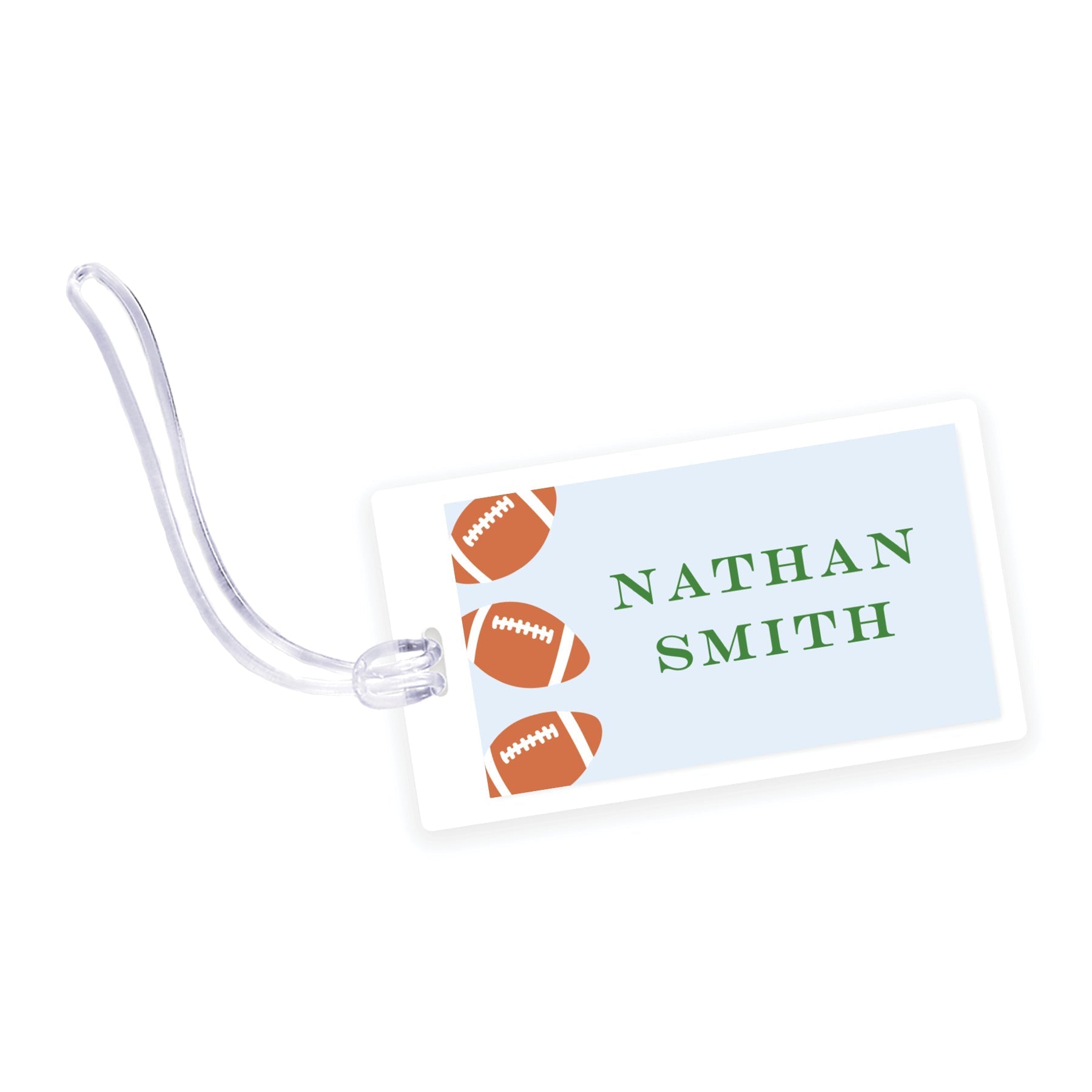 Football Laminated Bag Tag