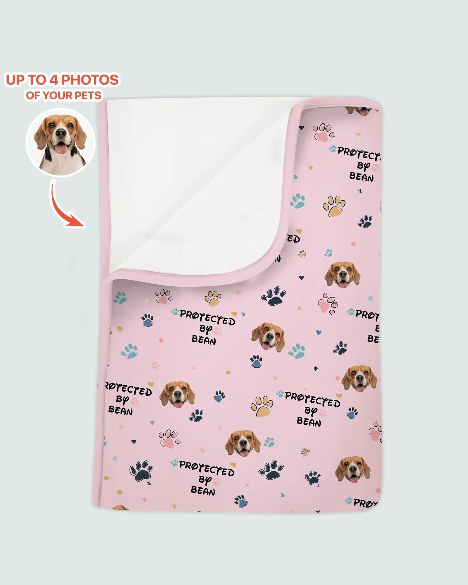 Custom Dog Pattern Bamboo Blanket