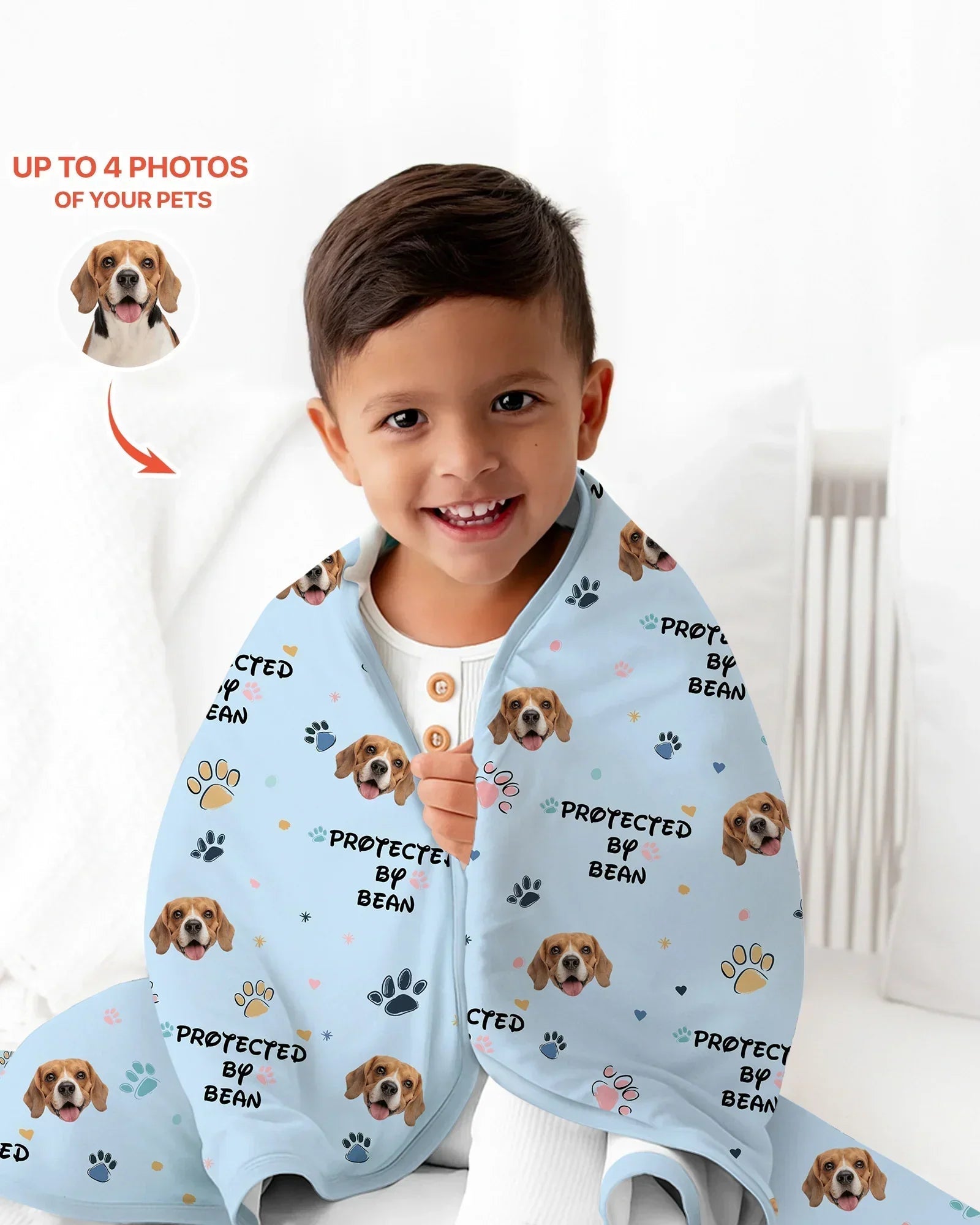 Custom Dog Pattern Bamboo Blanket
