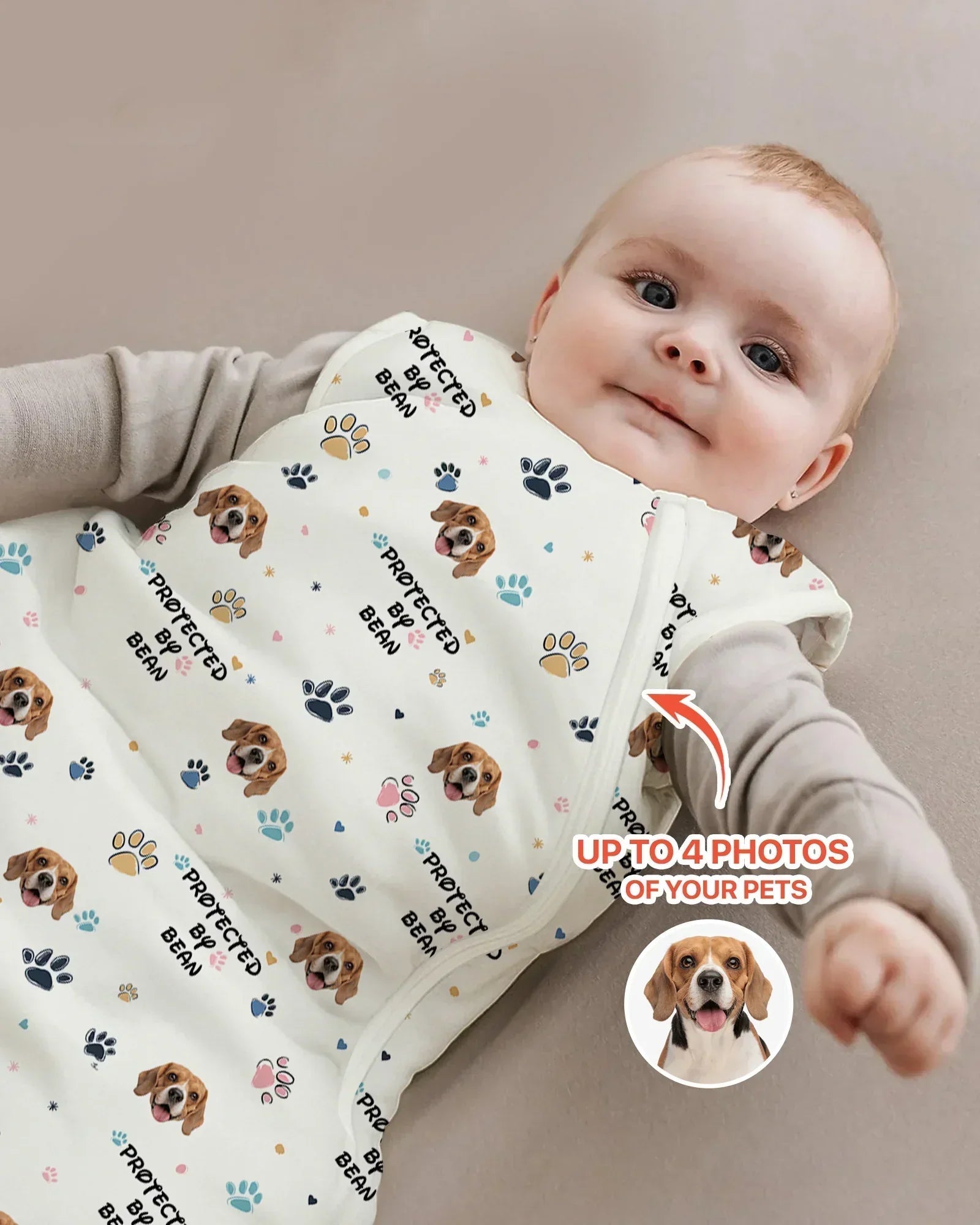 Custom Dog Photo Pattern Protected By Bamboo Sleep Bag