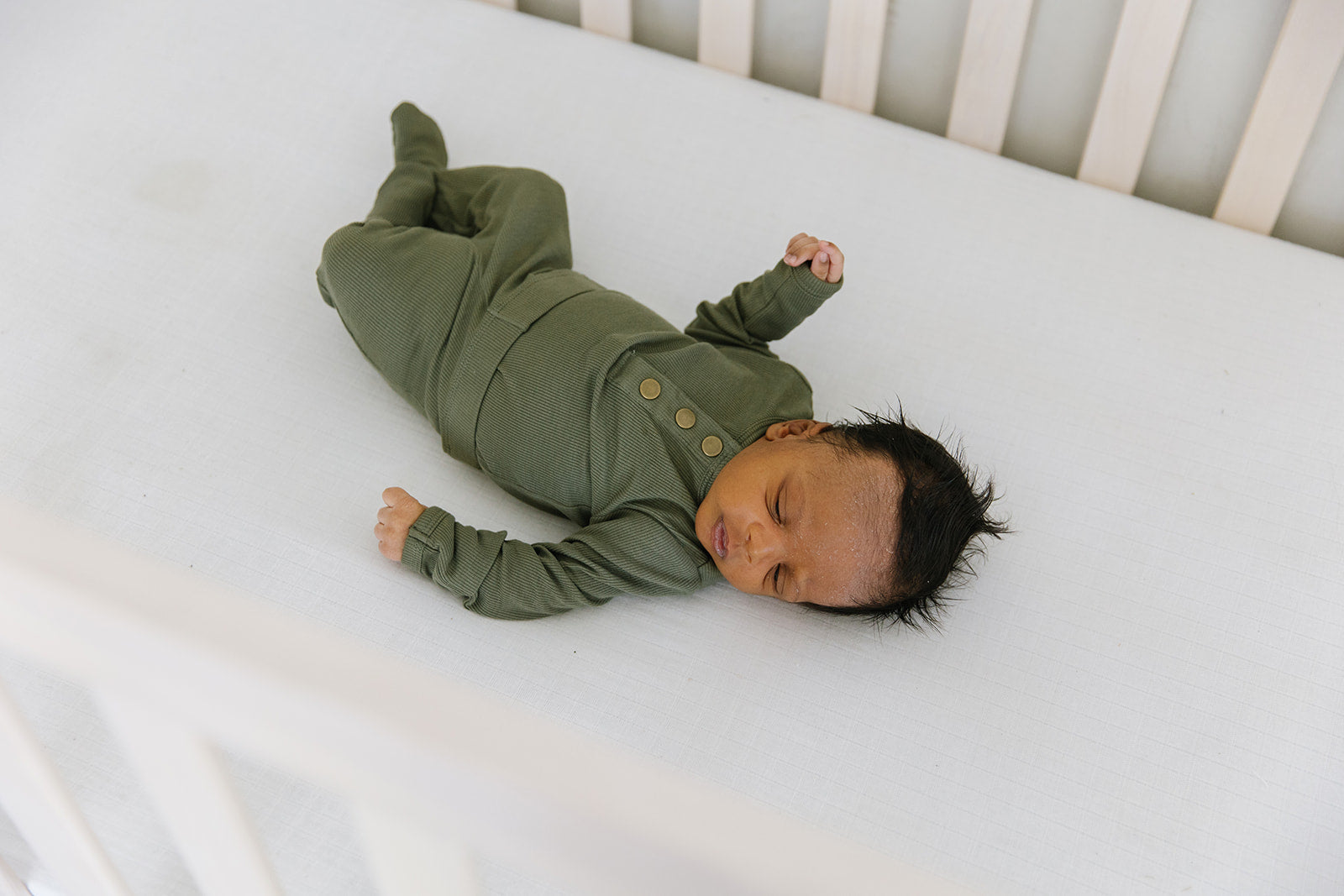 Olive Ribbed Two-piece Set