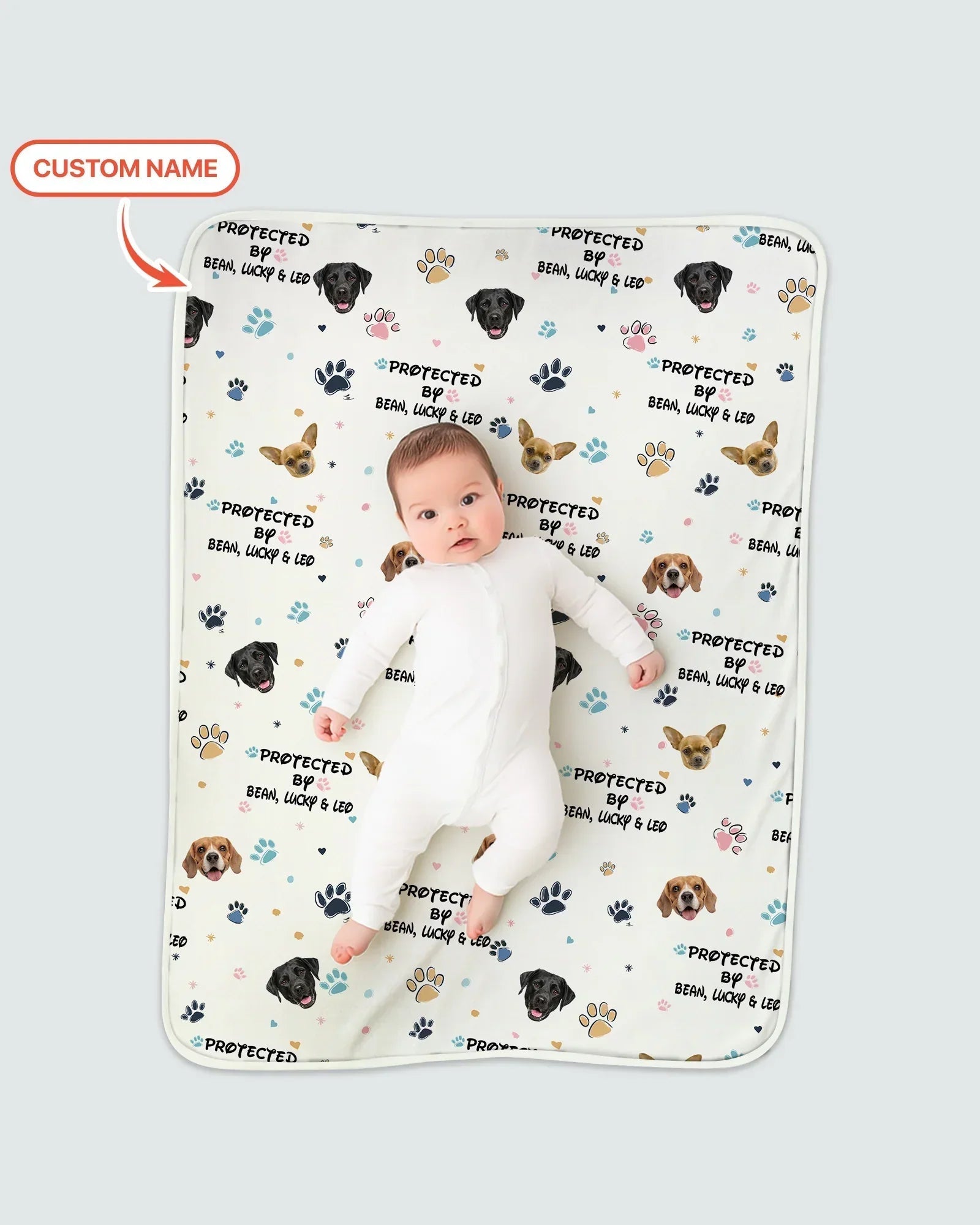 Custom Dog Pattern Bamboo Blanket